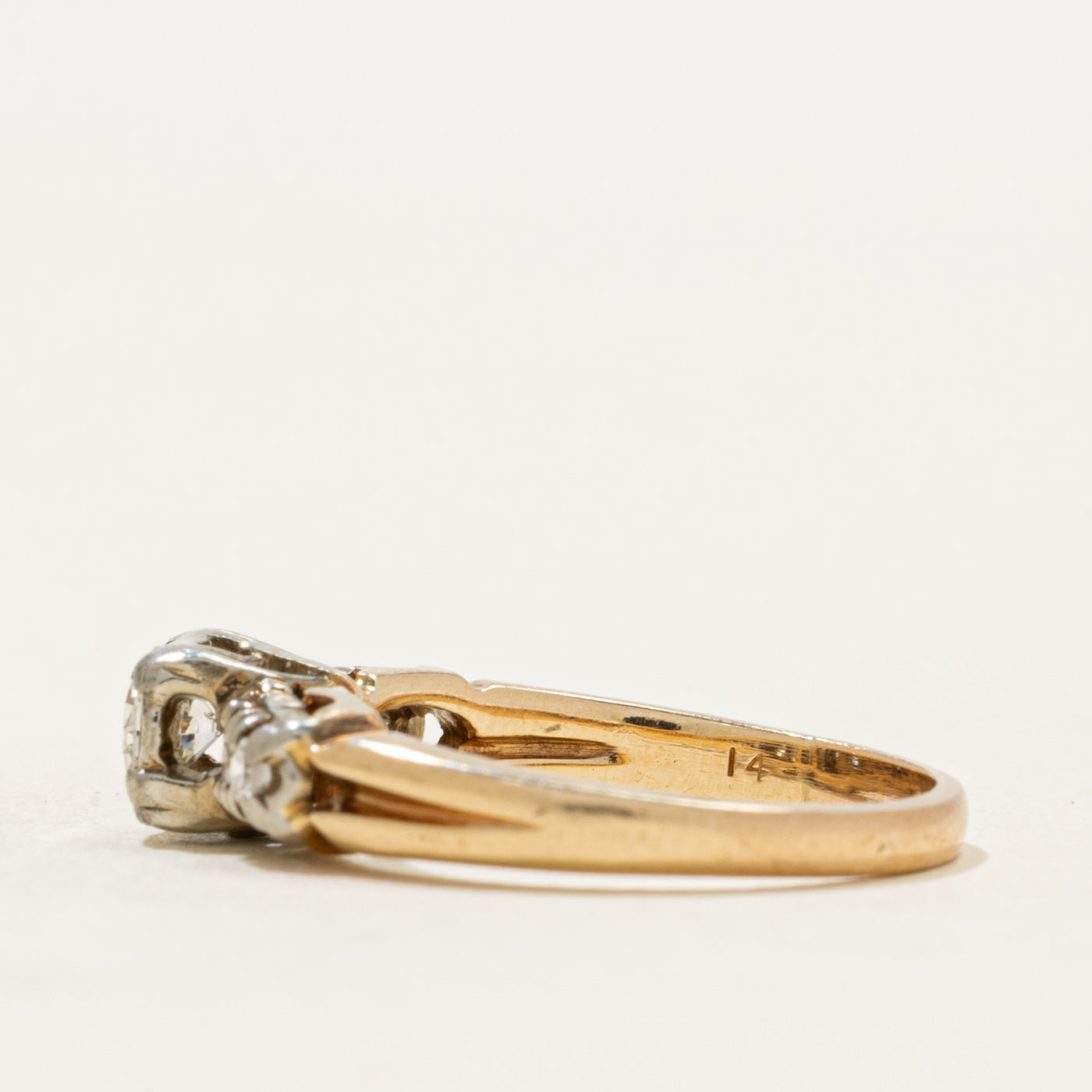 Two Tone Illusion Set Diamond Ring | 0.37ct | SZ 5