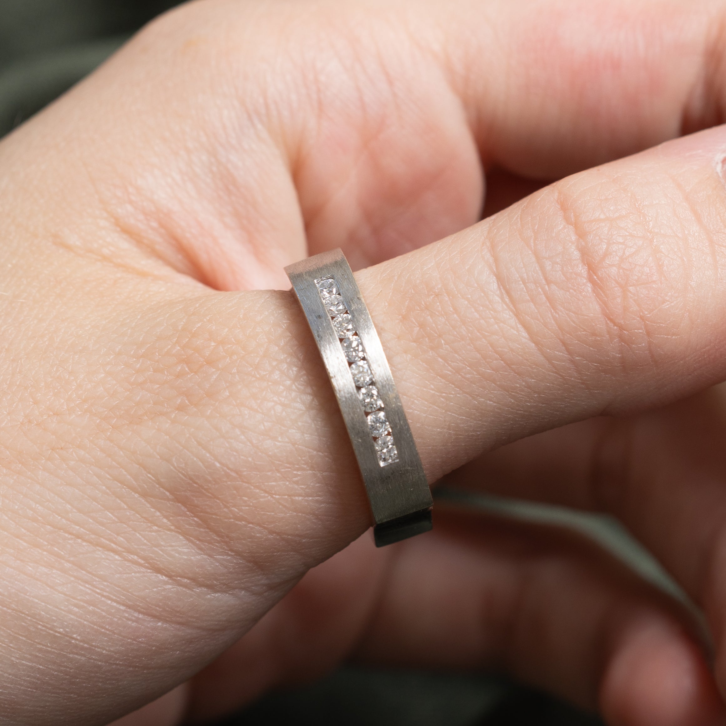 Matte Finish Channel Set Diamond Band | 0.28ctw | 5.05mm | SZ 10.25