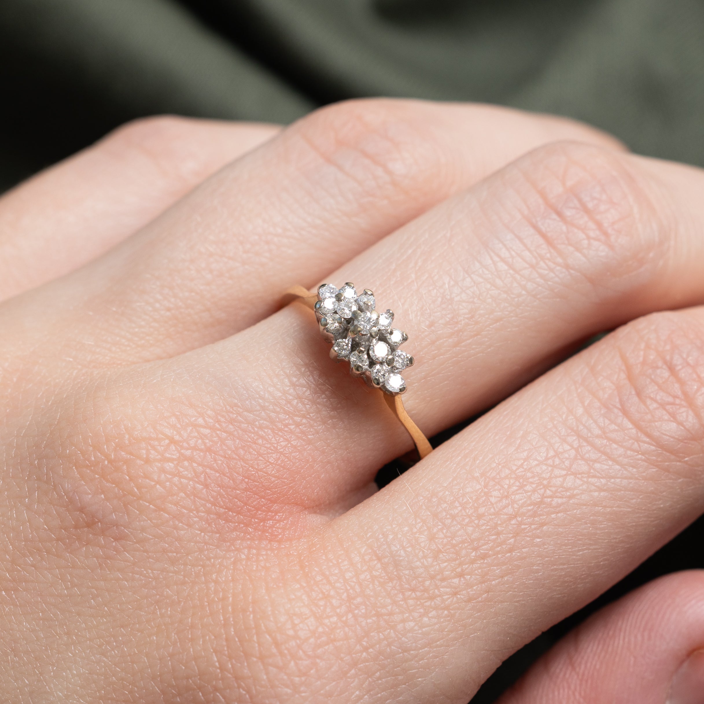 14k Diamond Cluster Ring | 0.23ctw | SZ 5.75