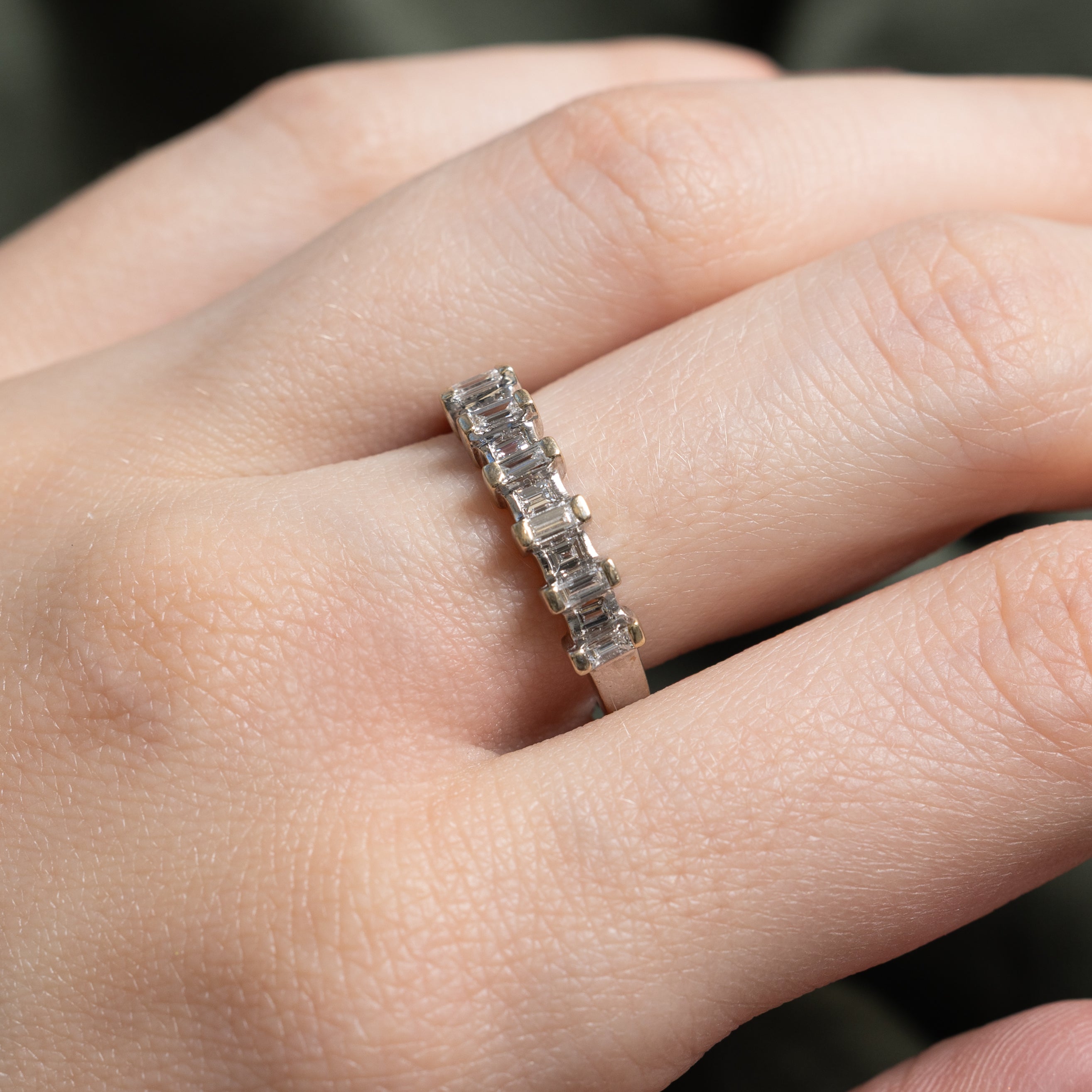 Bague demi-éternité sertie de diamants taille baguette | 0,28 ct | Taille 6,75