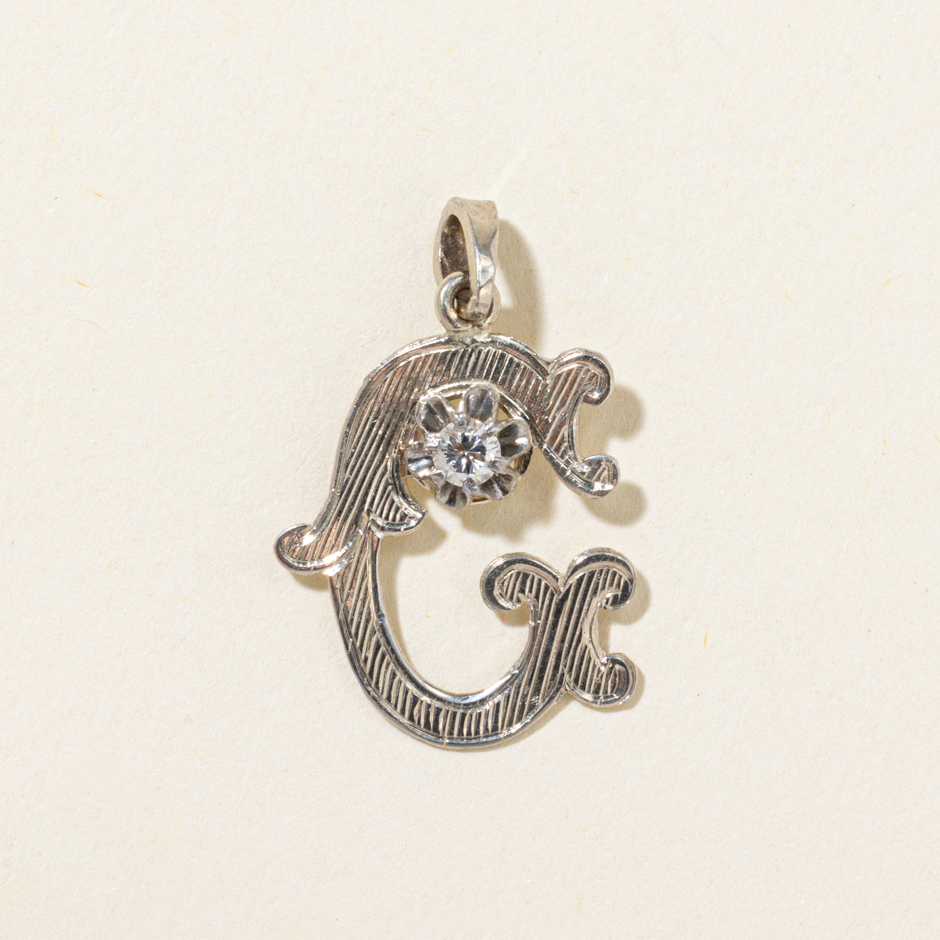 Diamond "C" Initial Pendant | 0.08ct