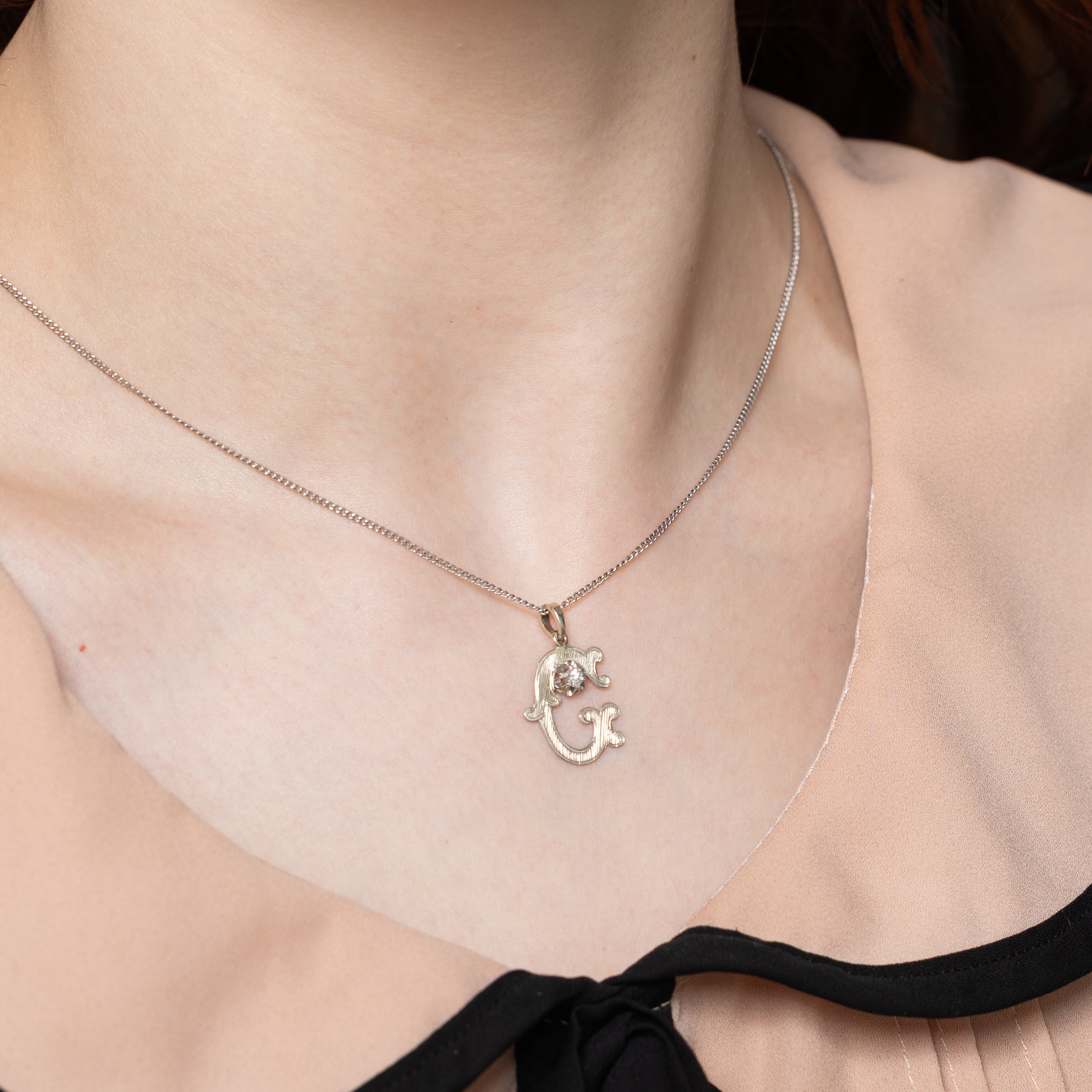 Diamond "C" Initial Pendant | 0.08ct
