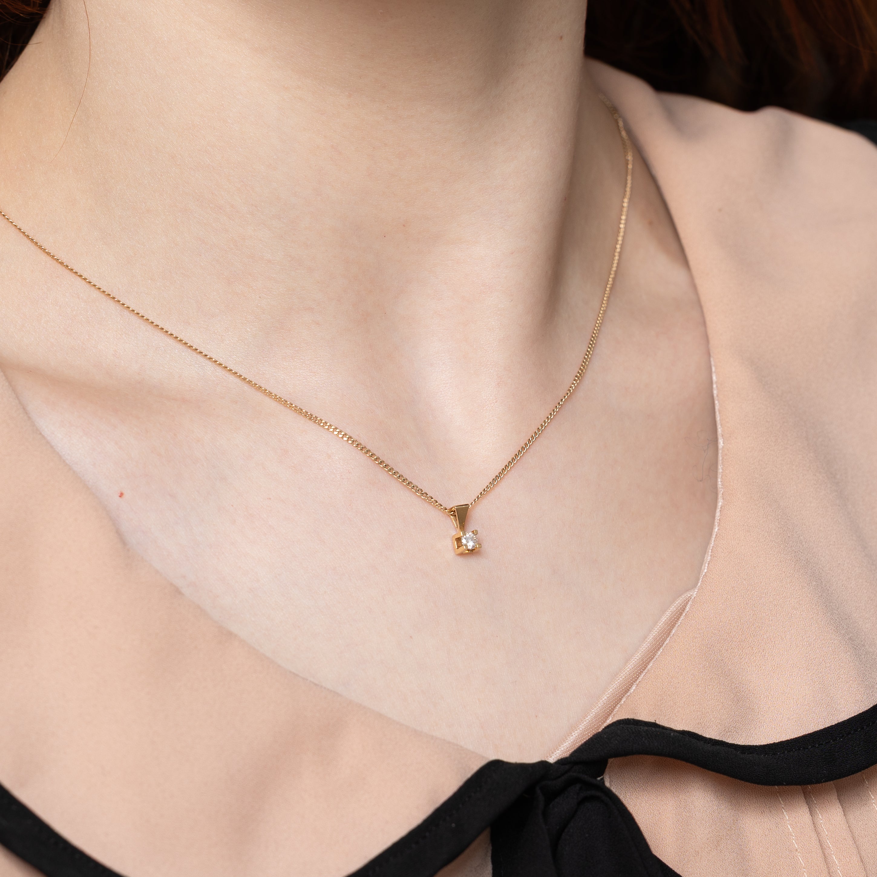 Solitaire Diamond Pendant | 0.15ct