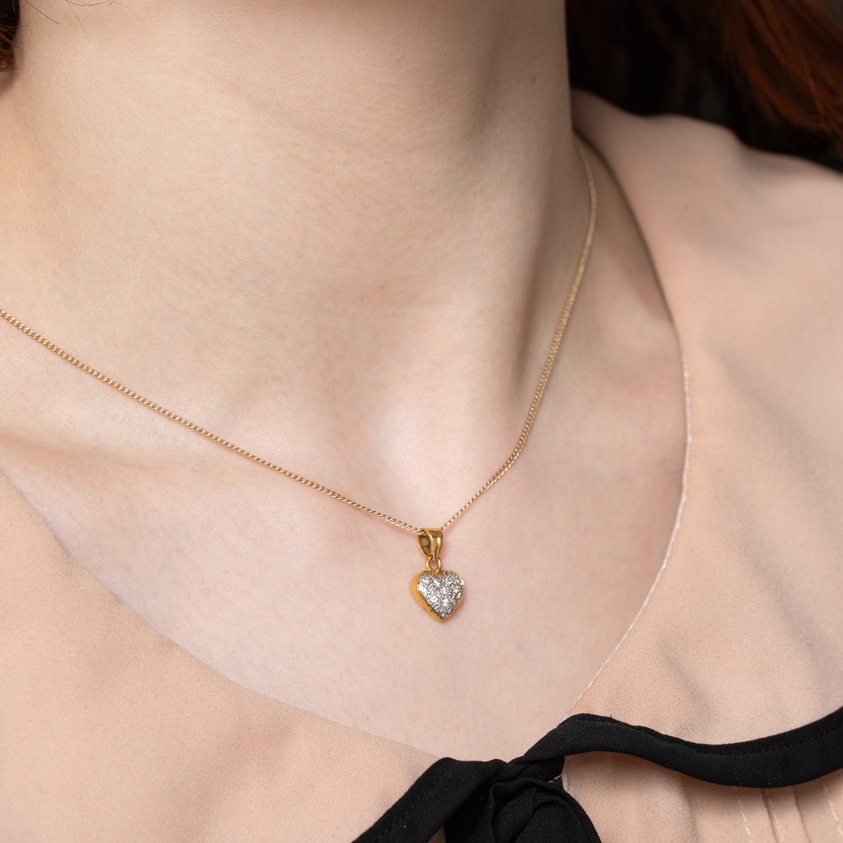 Pavé Set Diamond Heart Pendant | 0.10ctw