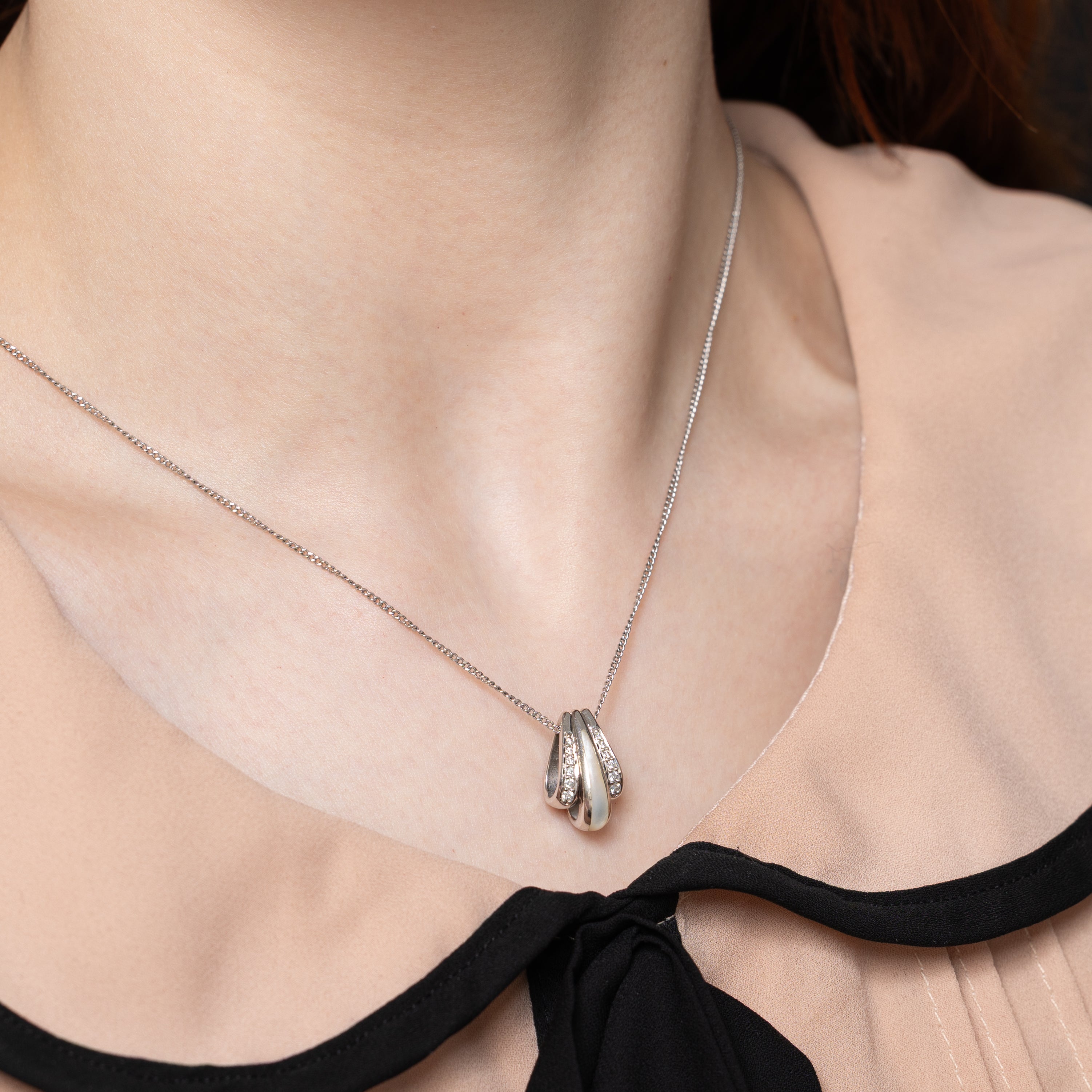 Diamond & Mother of Pearl Inlay Pendant | 0.076ctw, 0.15ct