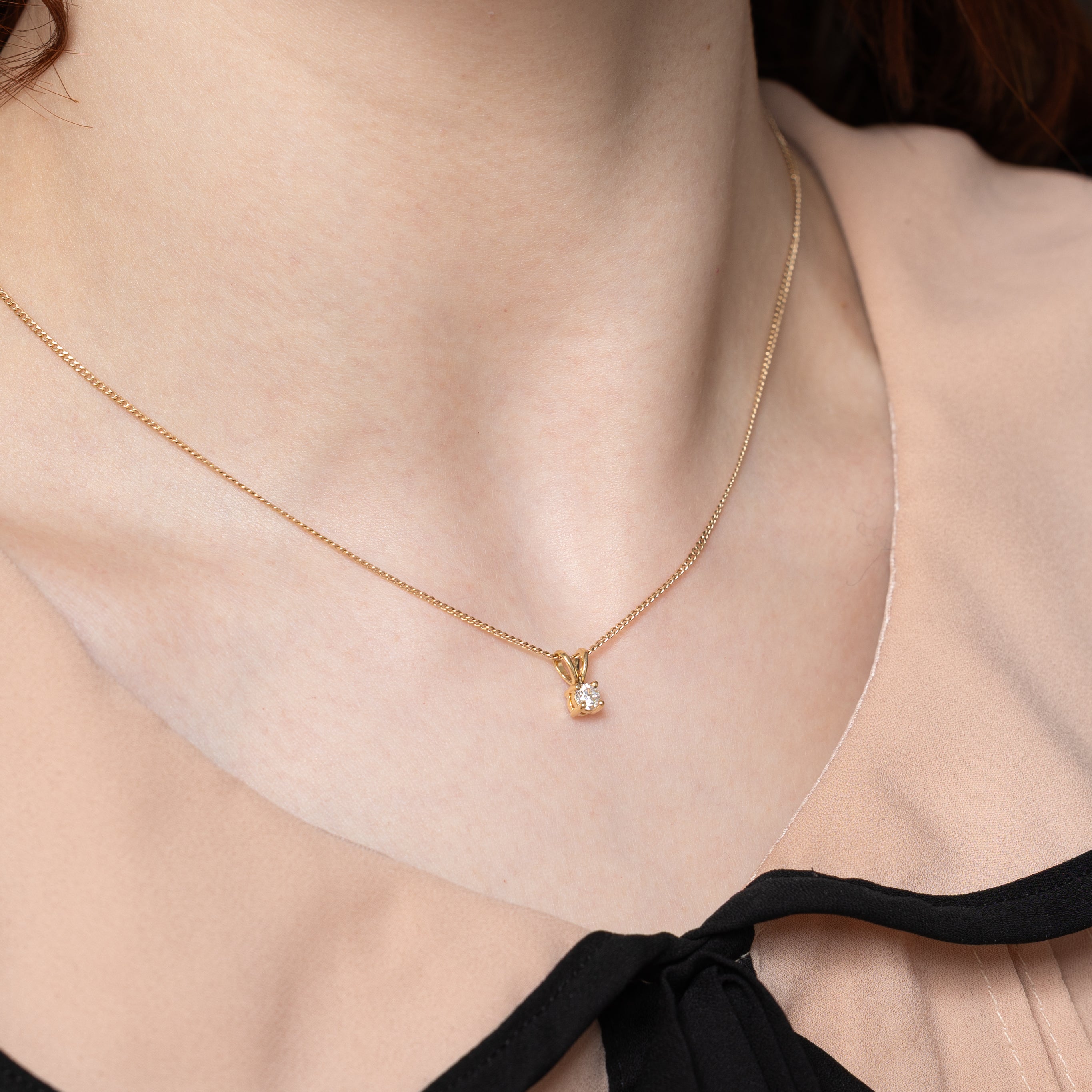Solitaire Diamond Pendant | 0.22ct