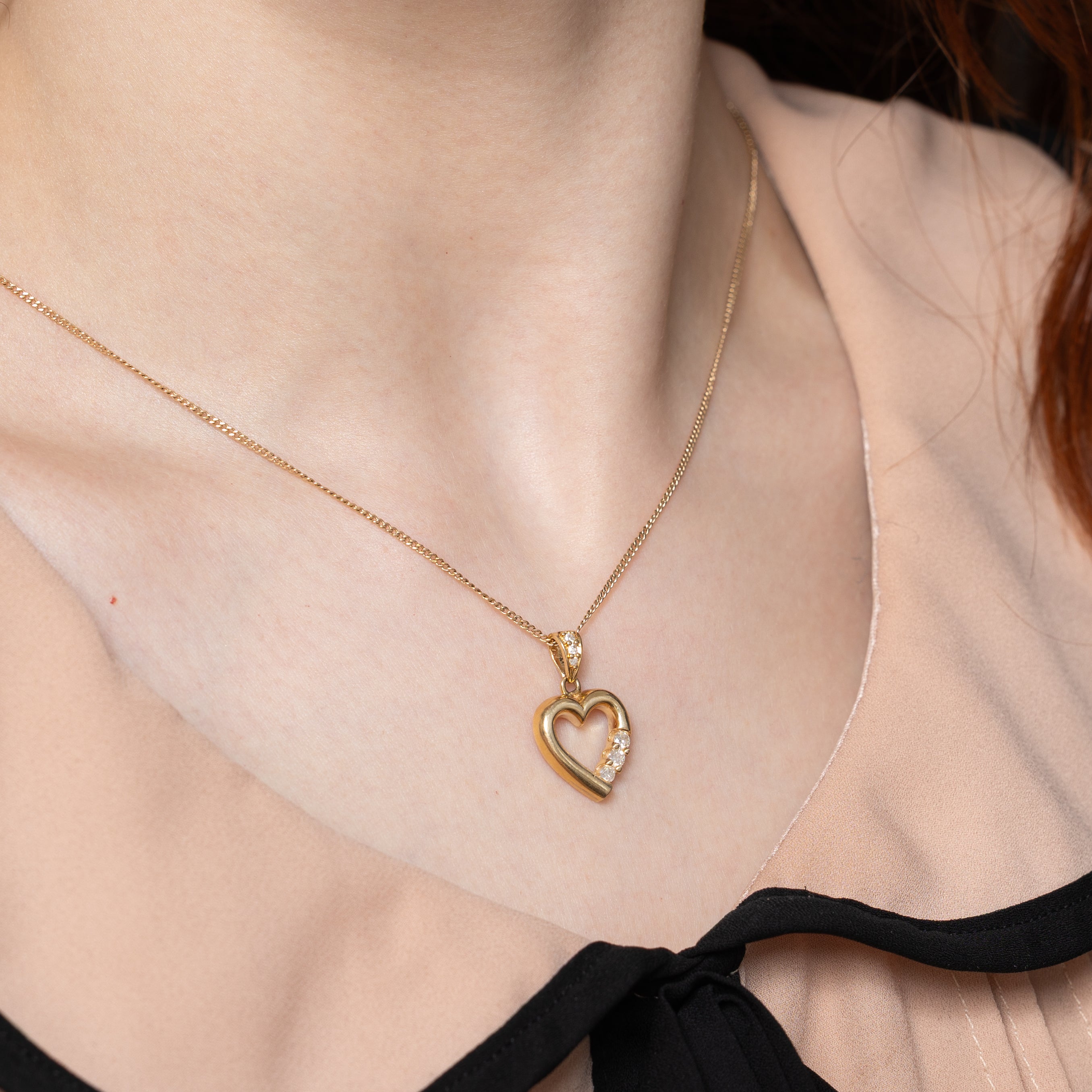 Diamond Open Heart Pendant | 0.21ctw