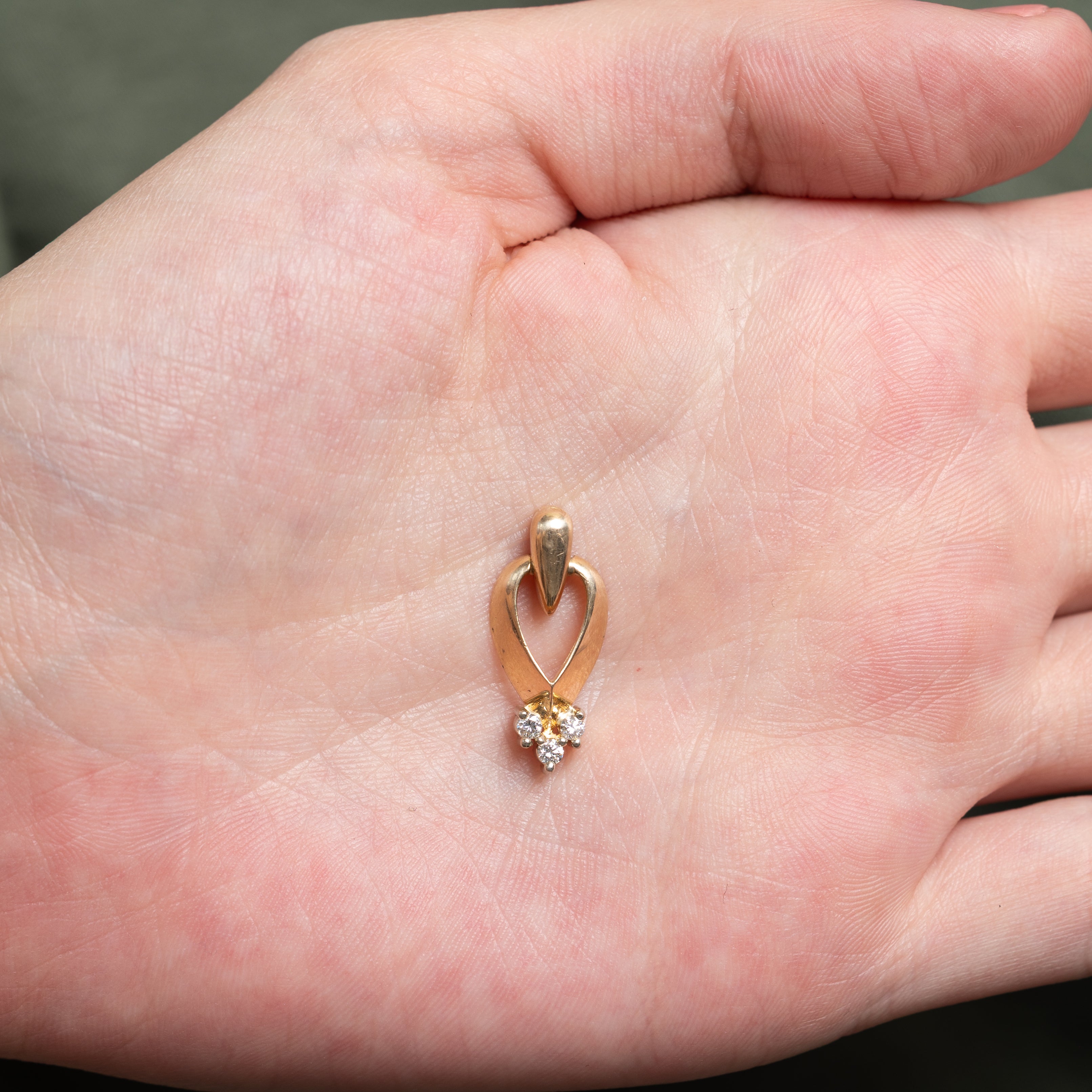 Three Diamond Drop Pendant | 0.10ctw