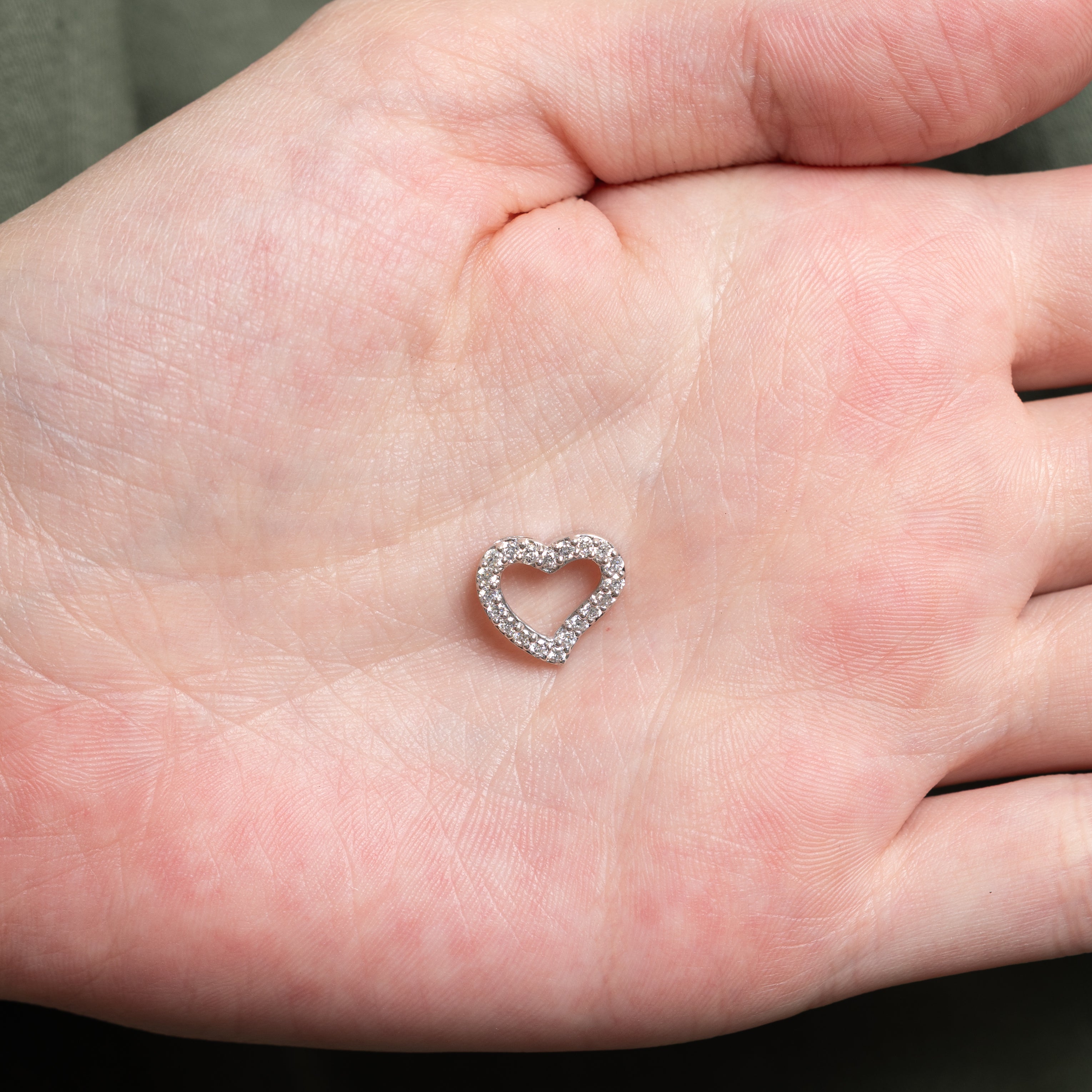 Pendentif cœur ouvert en diamant | 0,24 ct