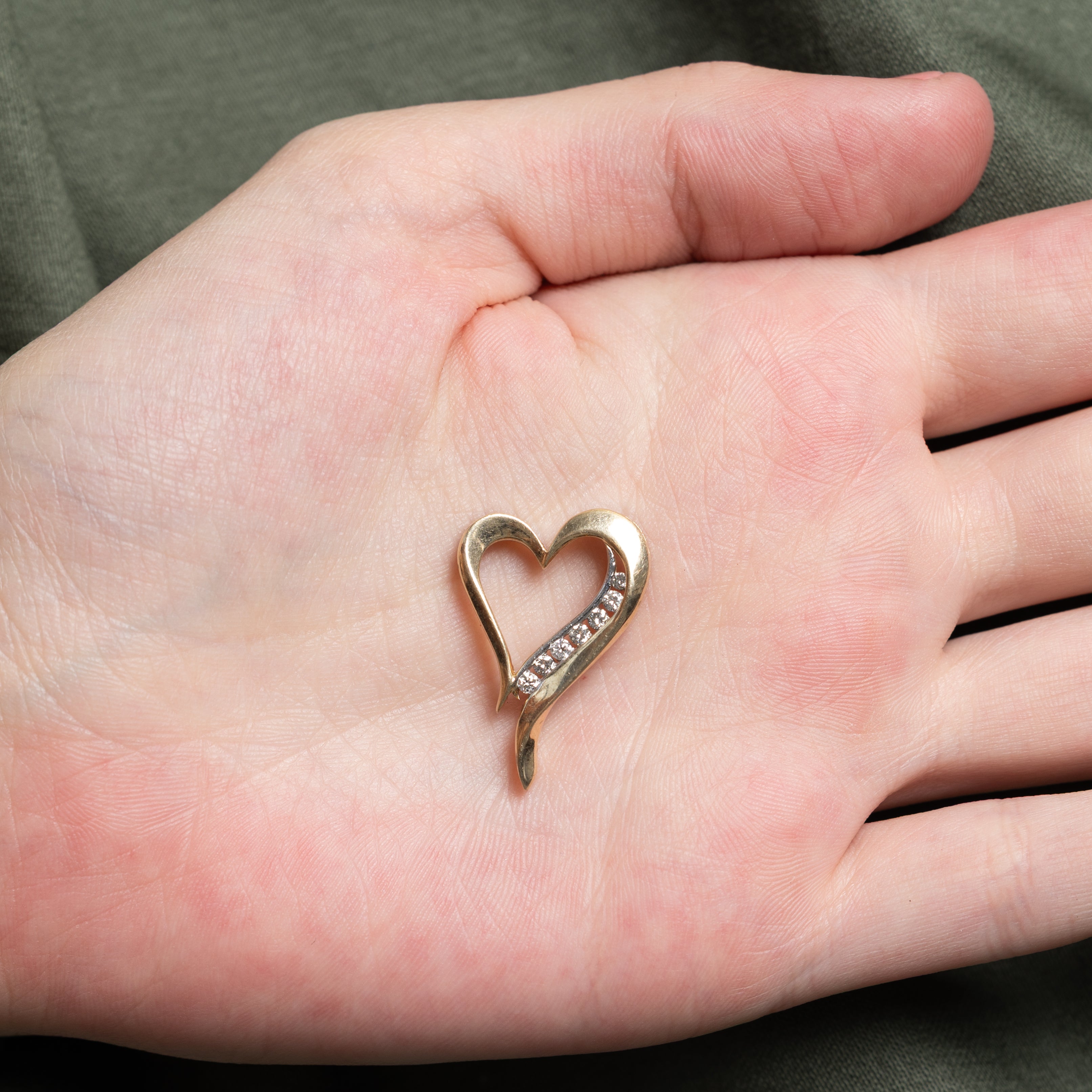 Diamond Open Heart Pendant | 0.20ctw