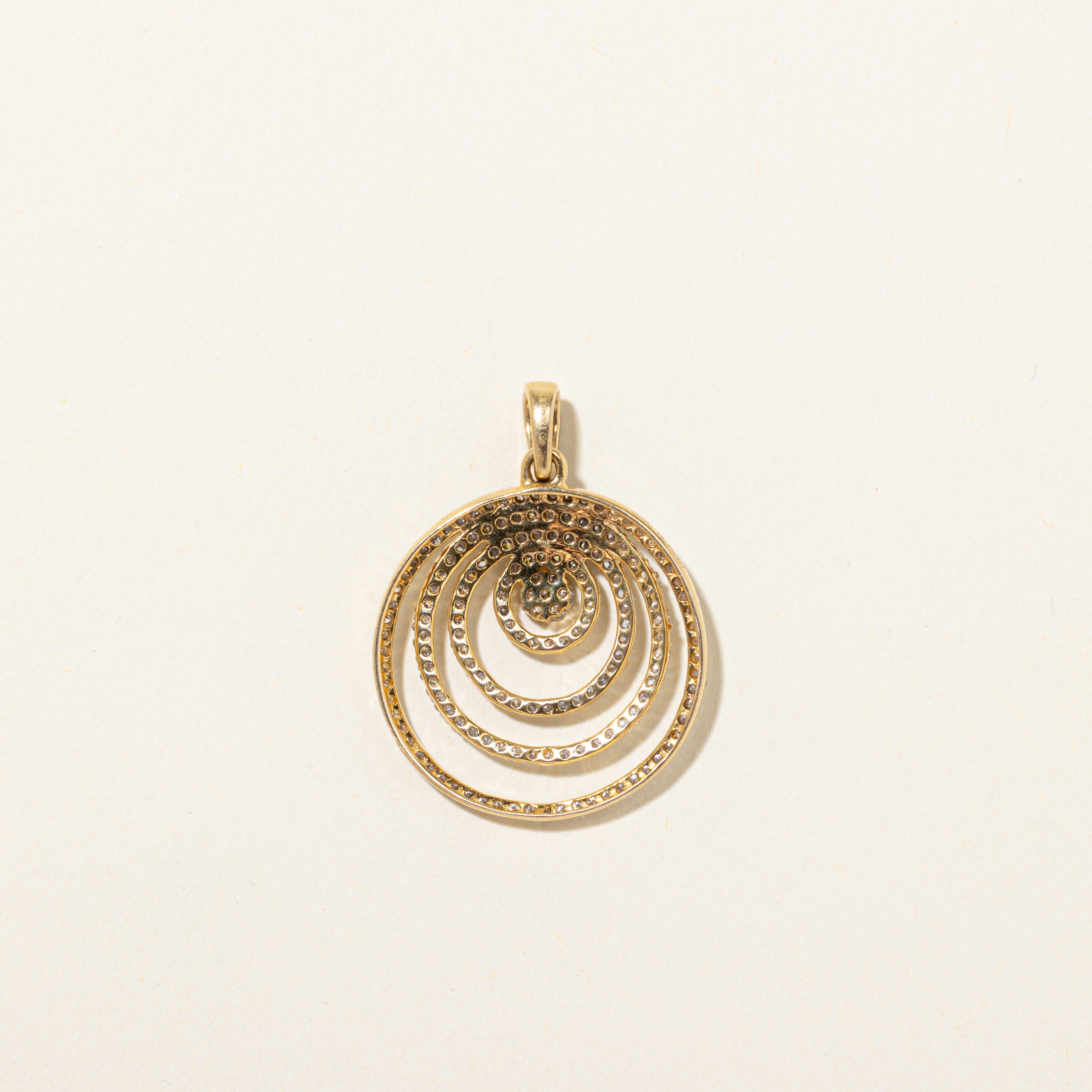 Multi Layred Diamond Circle Pendant | 0.81ctw
