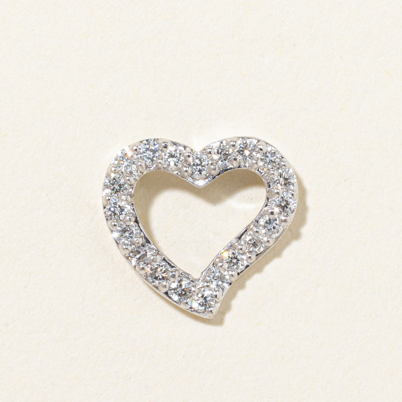 Pendentif cœur ouvert en diamant | 0,24 ct