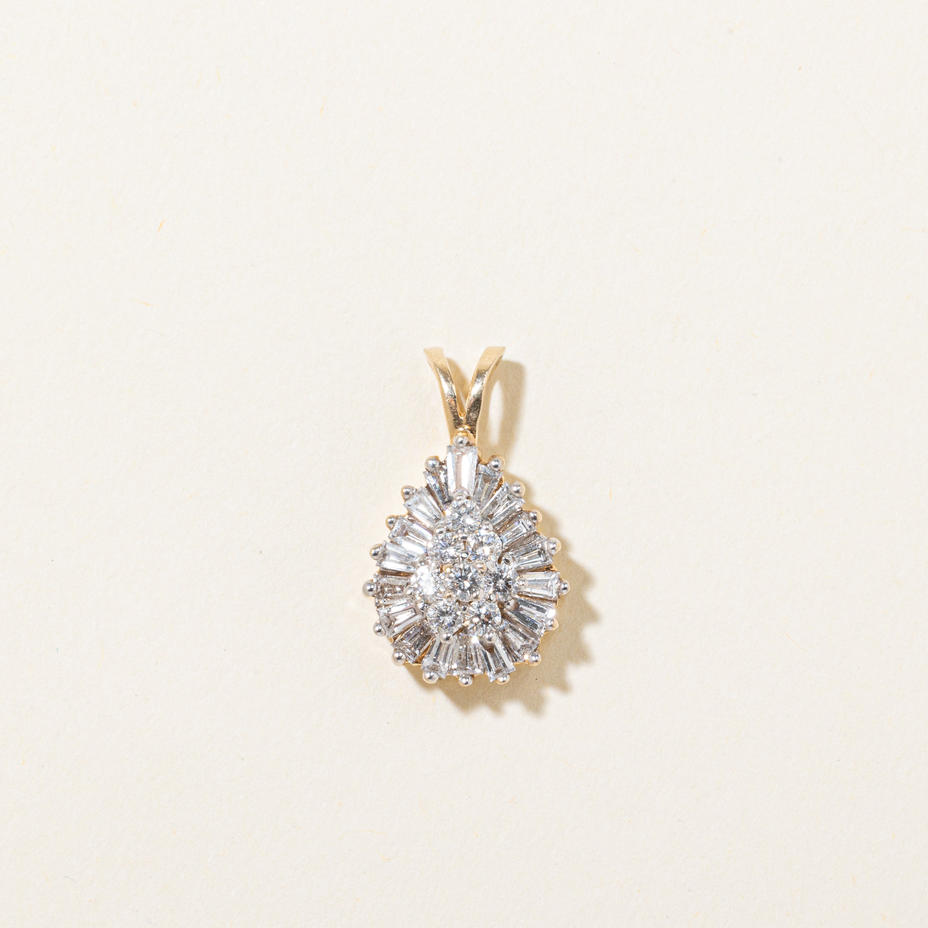 Diamond Cluster Pear Shaped Pendant | 1.00ctw