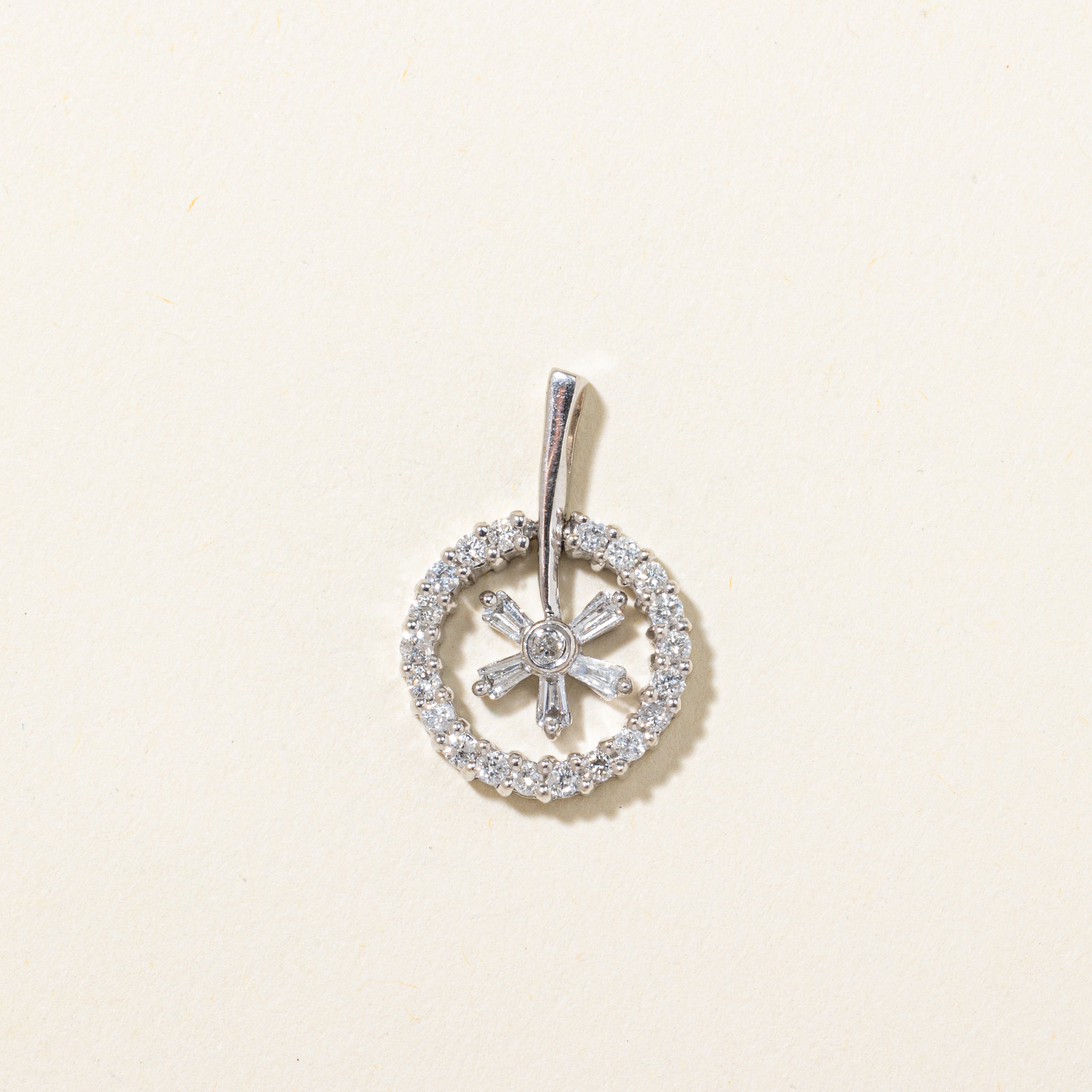 Diamond Flower Halo Pendant | 0.37ctw