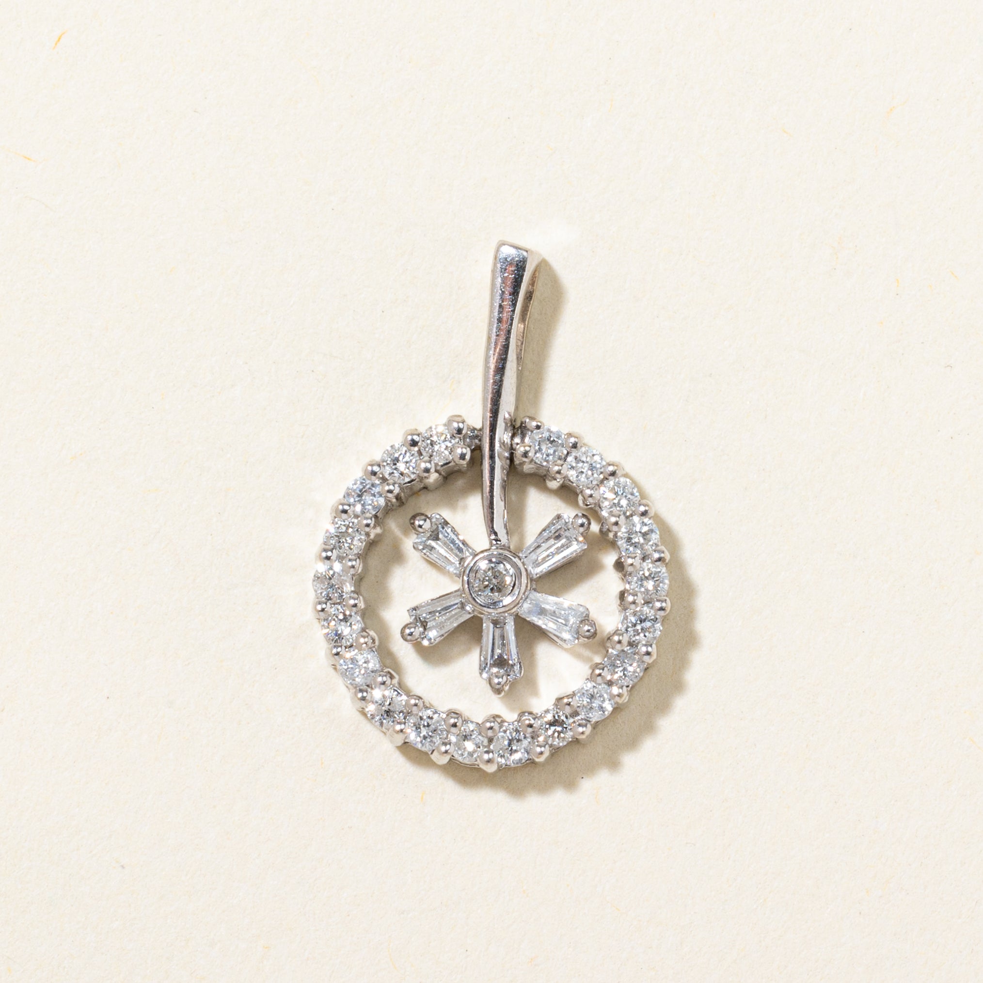 Diamond Flower Halo Pendant | 0.37ctw