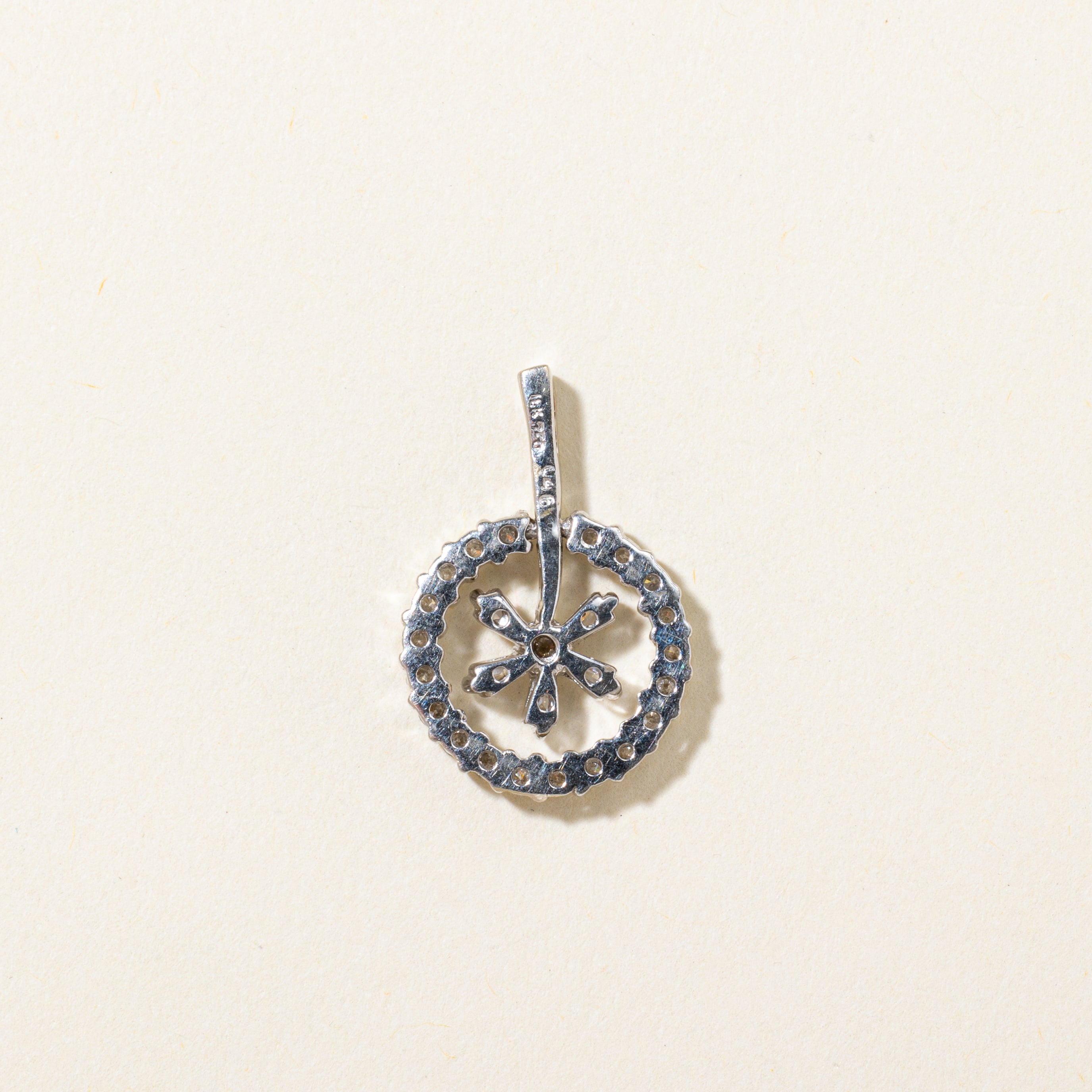 Diamond Flower Halo Pendant | 0.37ctw