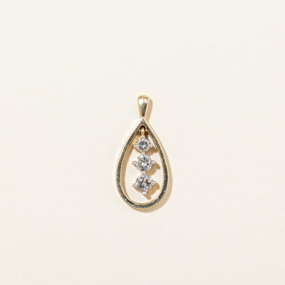 Three Stone Diamond Pear Shaped Pendant | 0.48ctw