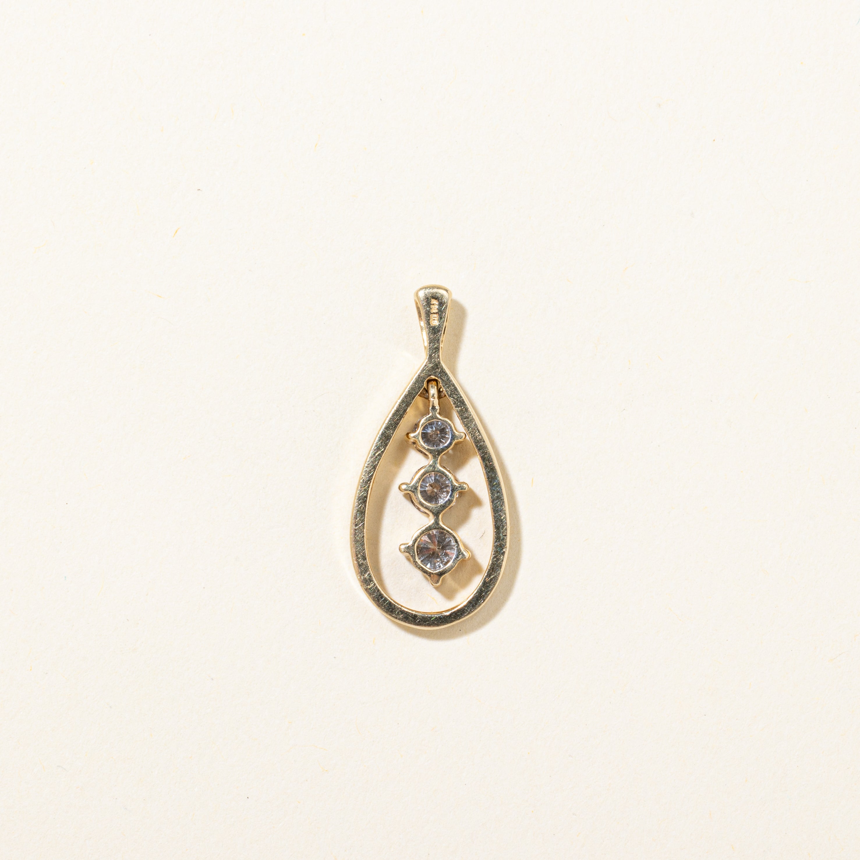 Three Stone Diamond Pear Shaped Pendant | 0.48ctw