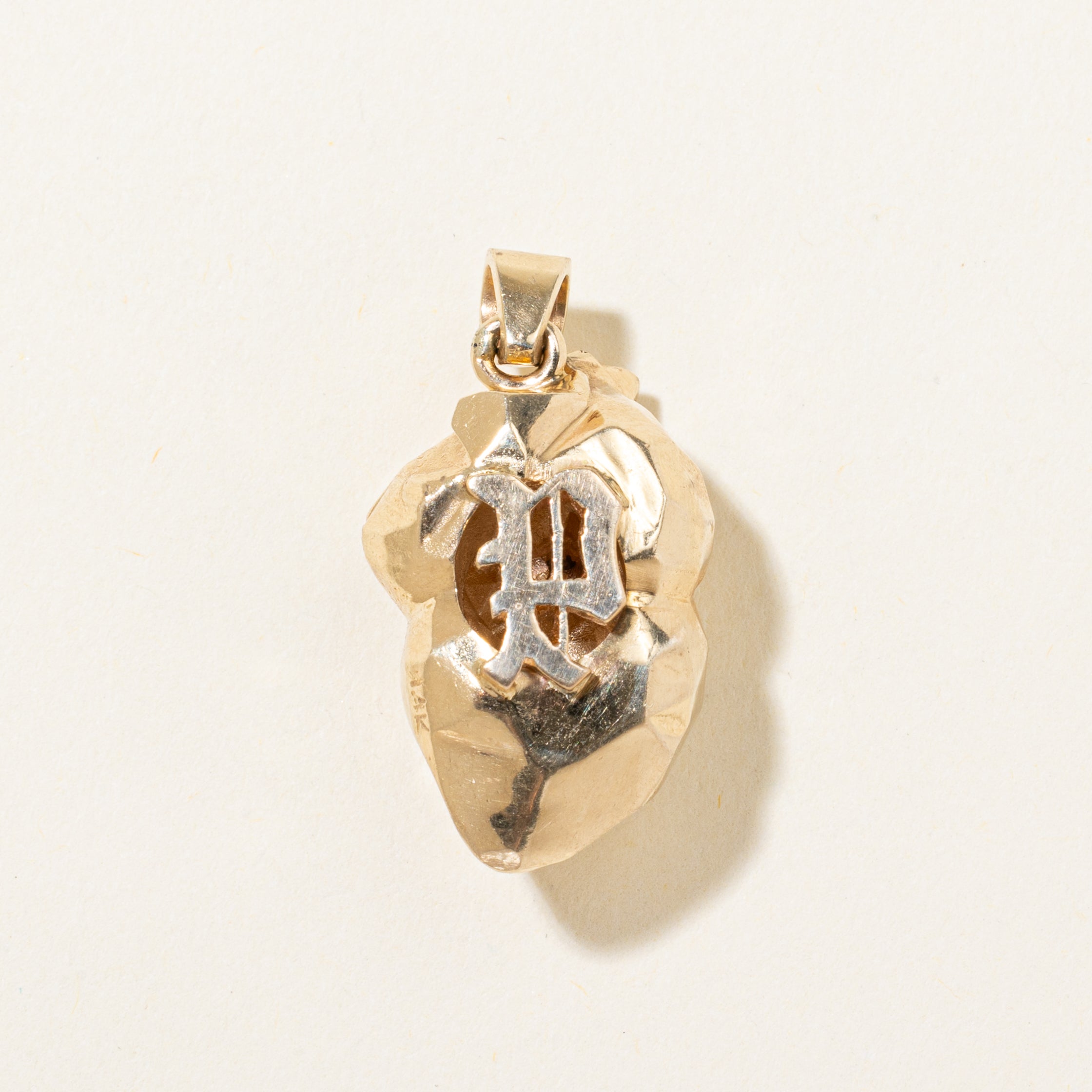 Diamond Anatomical Heart & "P" Initial Pendant | 0.14ct