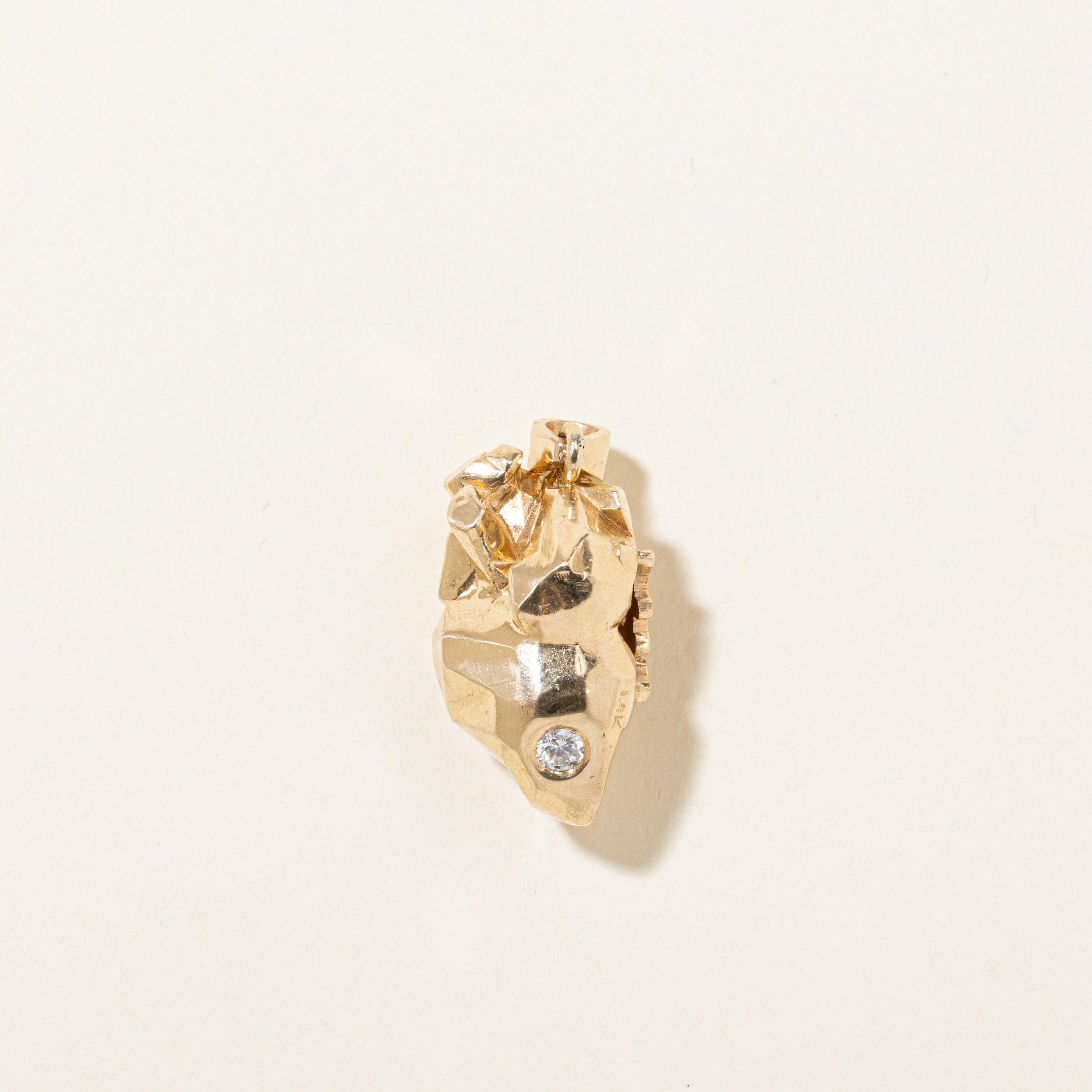 Diamond Anatomical Heart & "P" Initial Pendant | 0.14ct