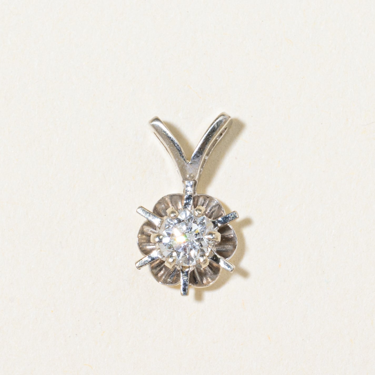 Solitaire Belcher Set Diamond Pendant | 0.21ct
