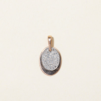 Pavé Set Diamond Oval Pendant | 0.20ctw