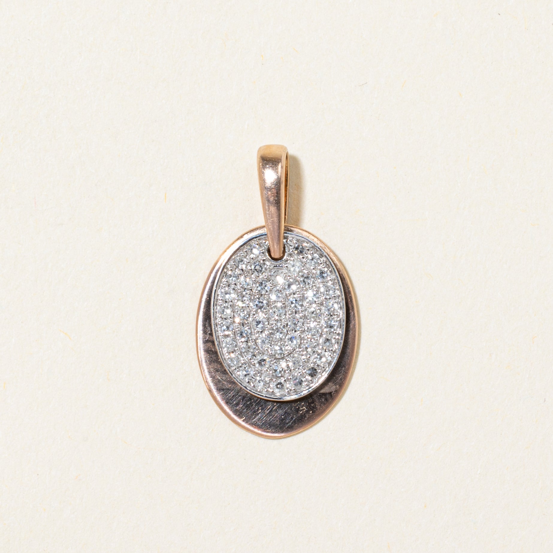 Pavé Set Diamond Oval Pendant | 0.20ctw