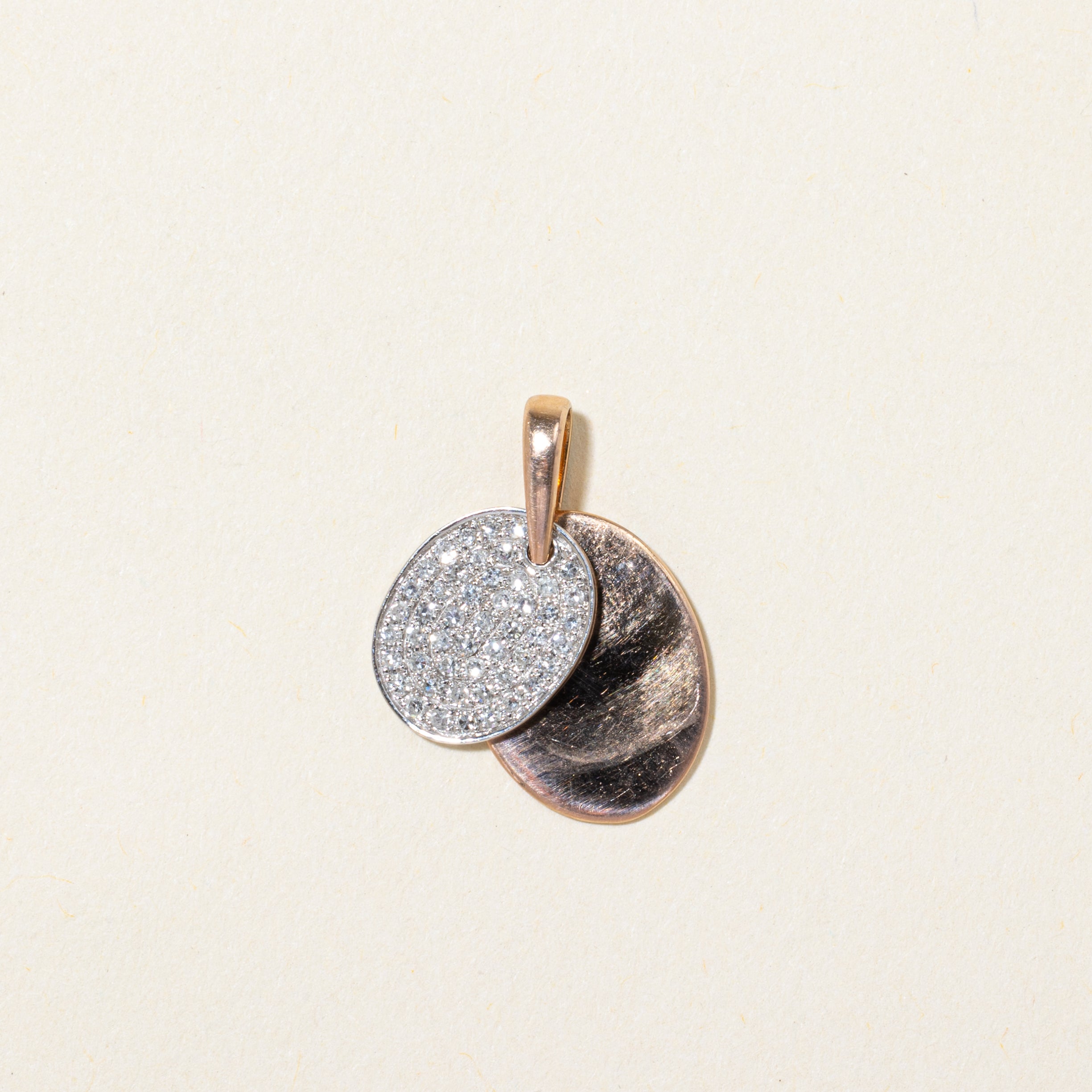 Pavé Set Diamond Oval Pendant | 0.20ctw