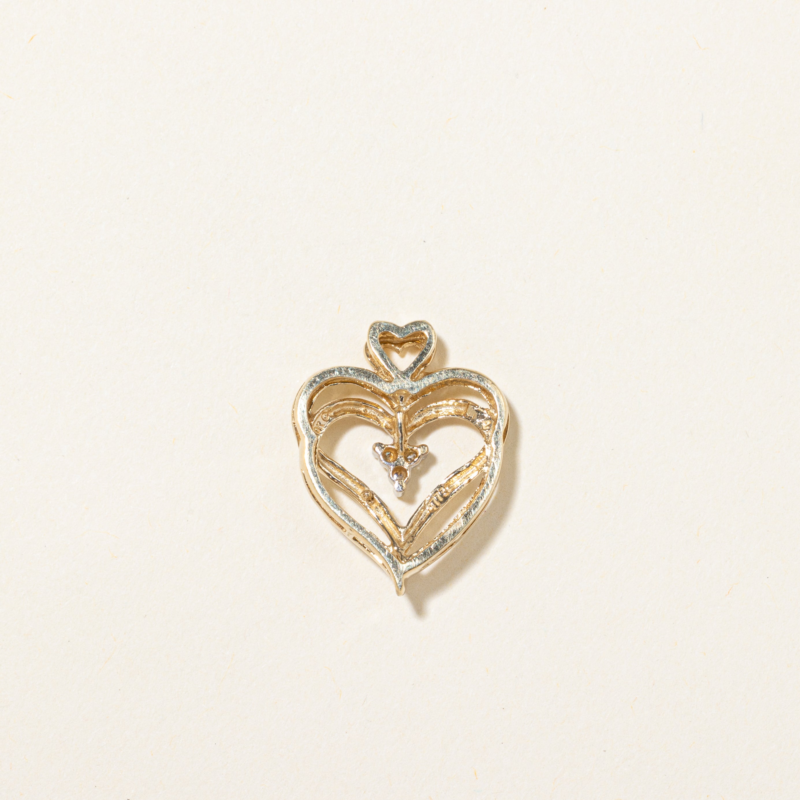 Diamond Double Heart Pendant | 0.03ct