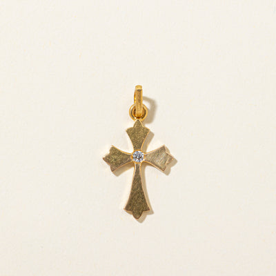 Single Diamond Cross Pendant | 0.05ct