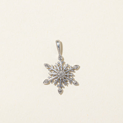 Sterling Silver Diamond Snowflake Pendant | 0.04ctw