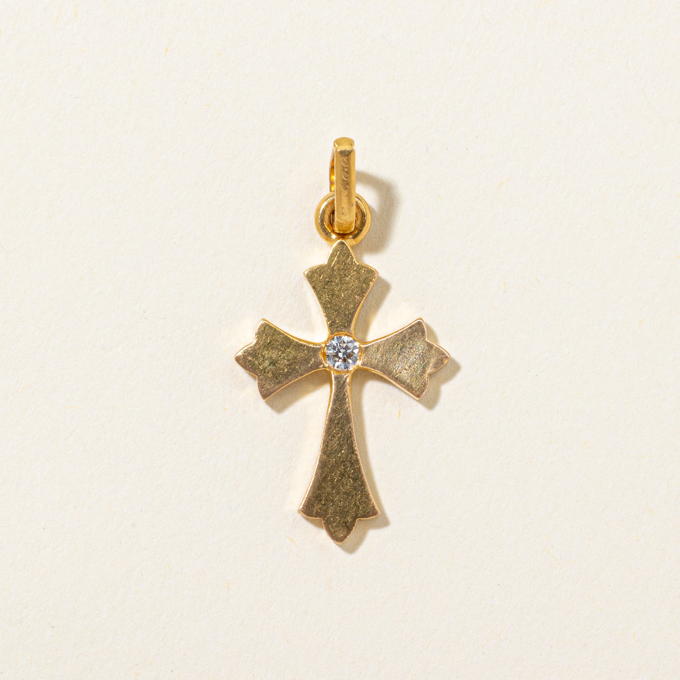 Single Diamond Cross Pendant | 0.05ct