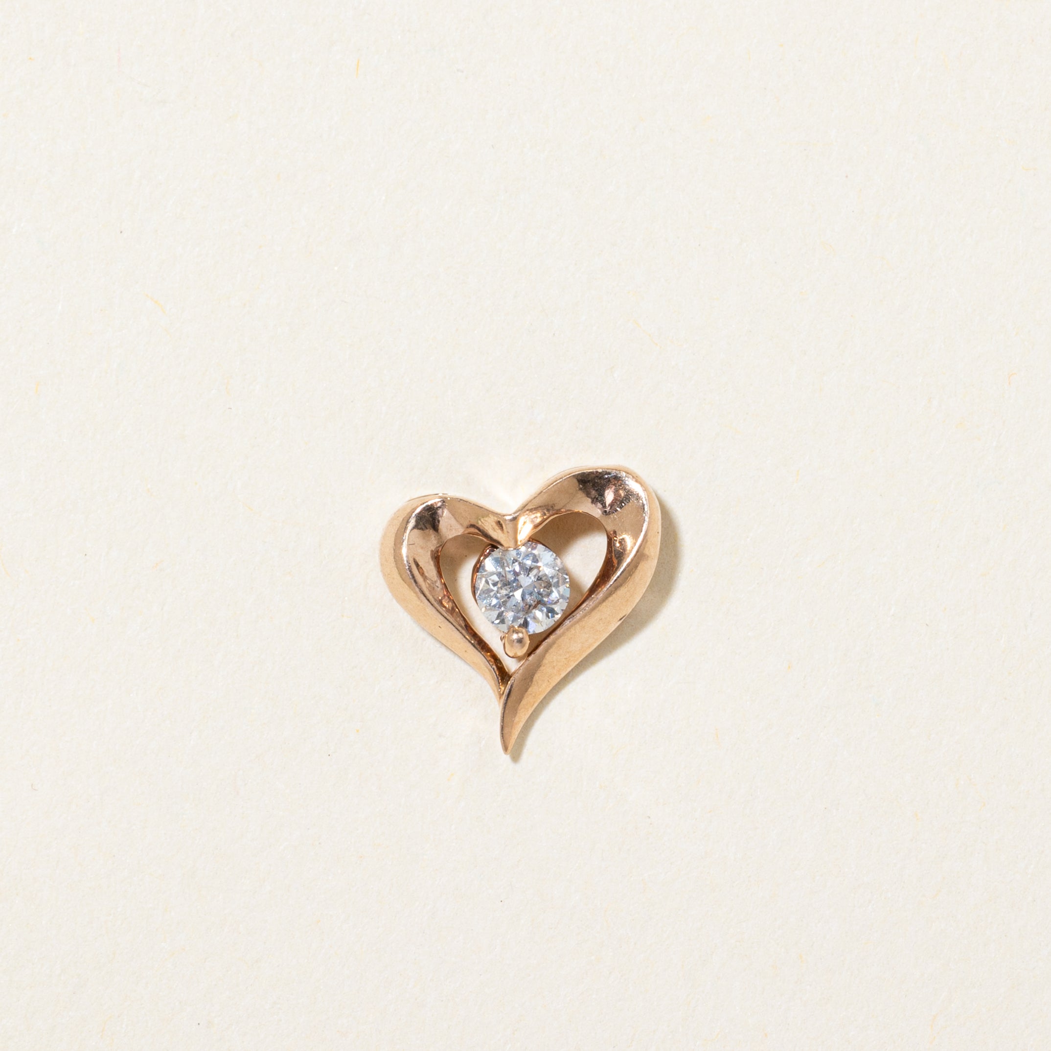 Solitaire Diamond Heart Pendant | 0.14ct