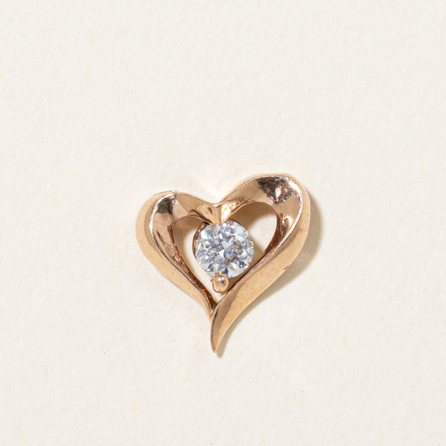 Solitaire Diamond Heart Pendant | 0.14ct