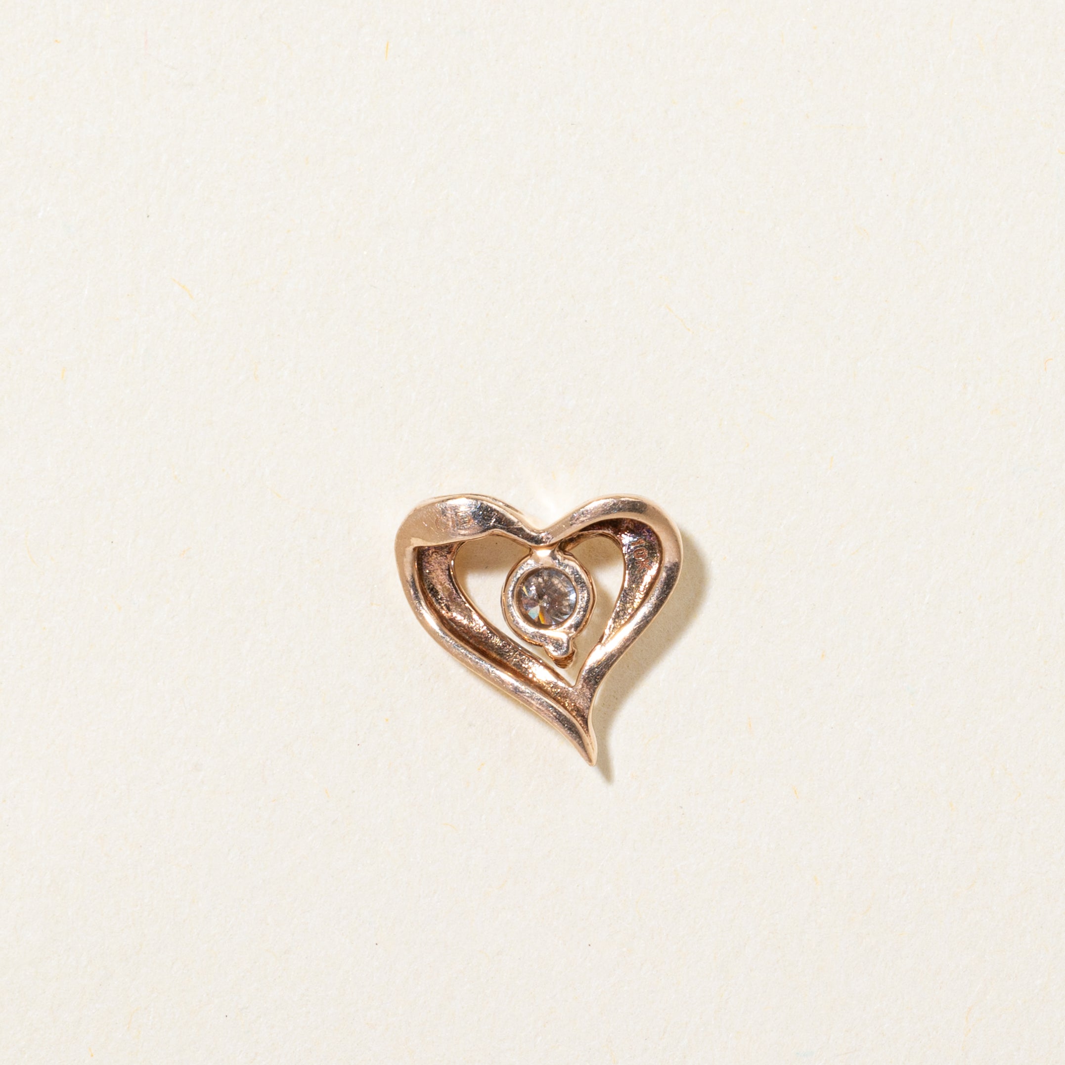 Solitaire Diamond Heart Pendant | 0.14ct