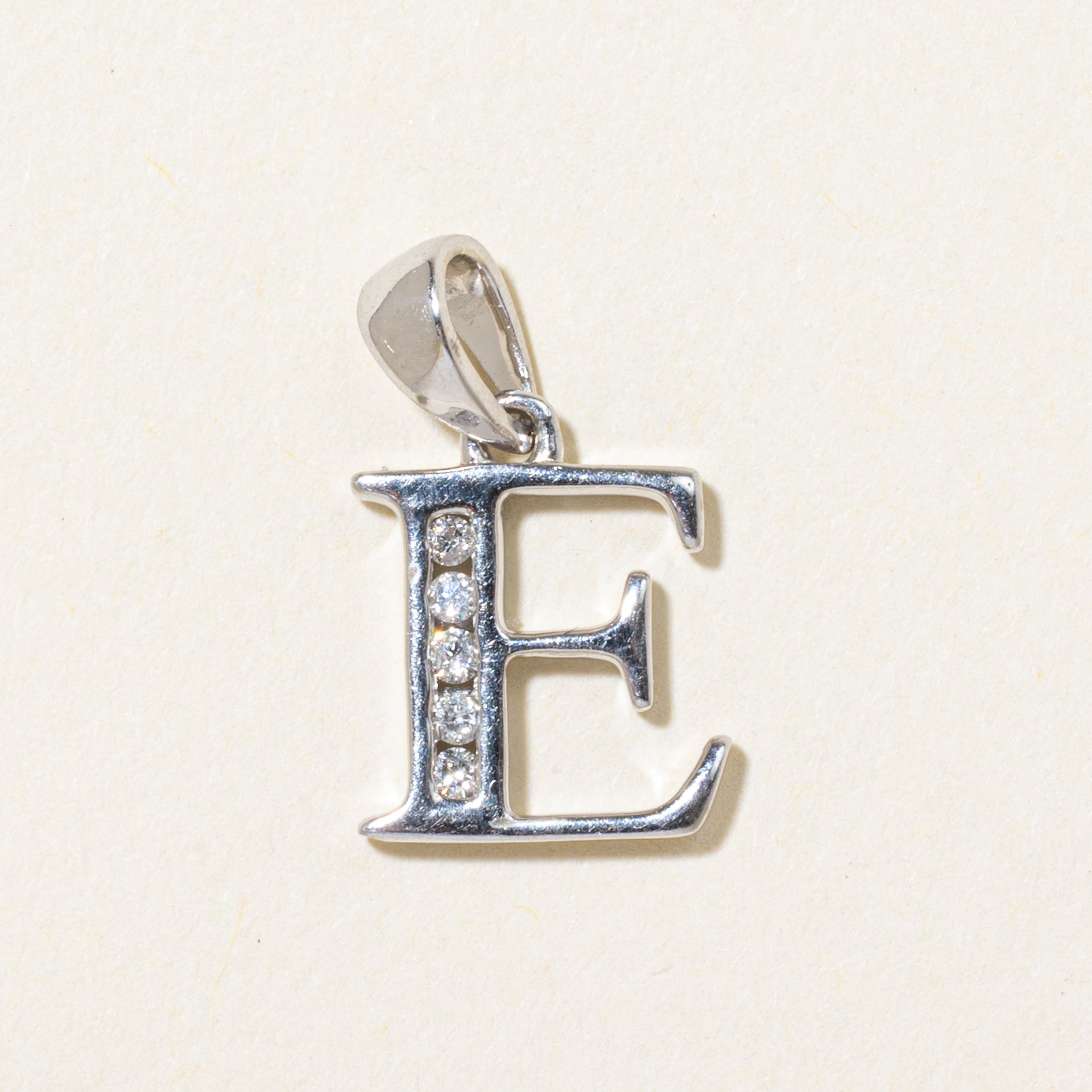 Diamond "E" Initial Pendant | 0.04ctw