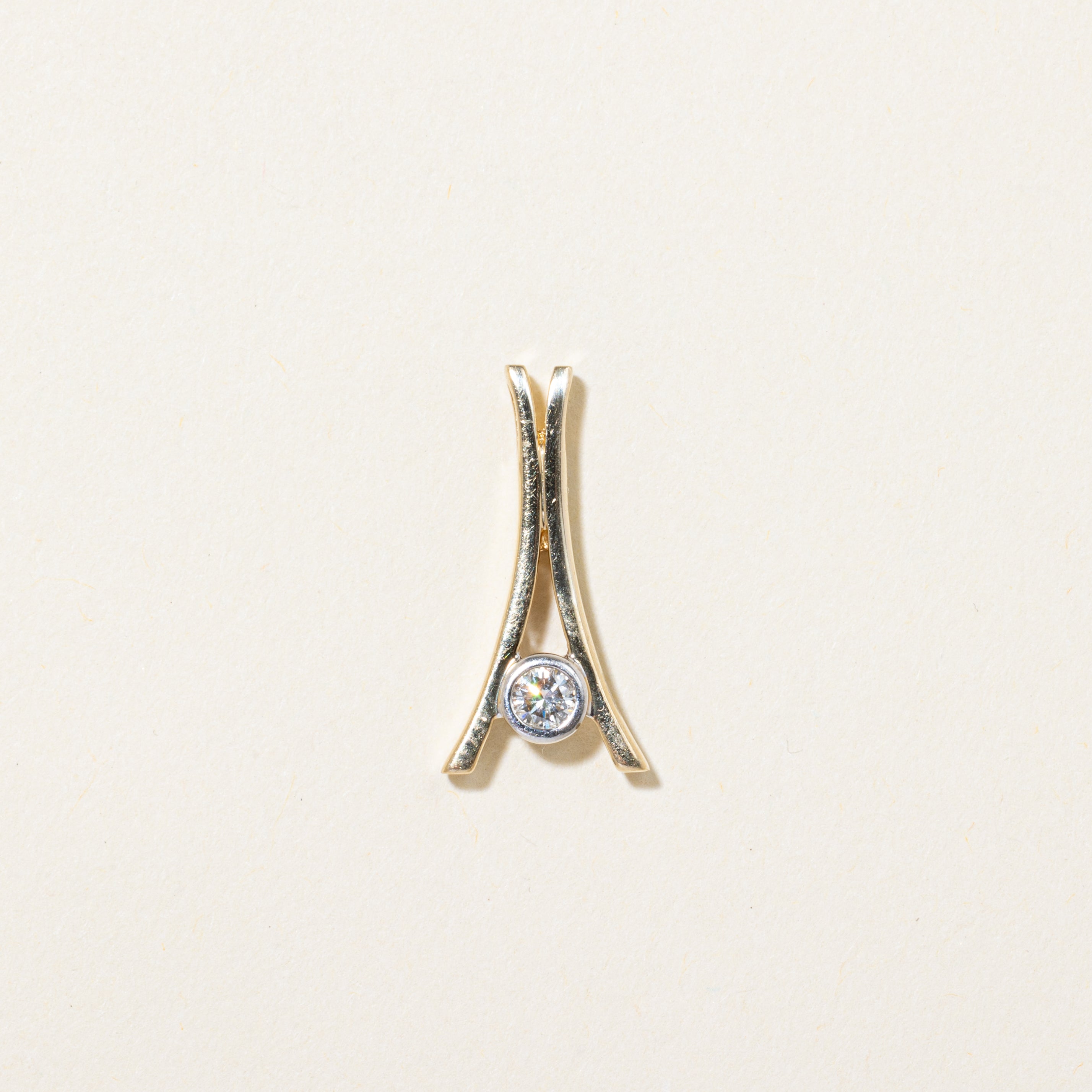 Bezel Set Diamond Drop Pendant | 0.09ct