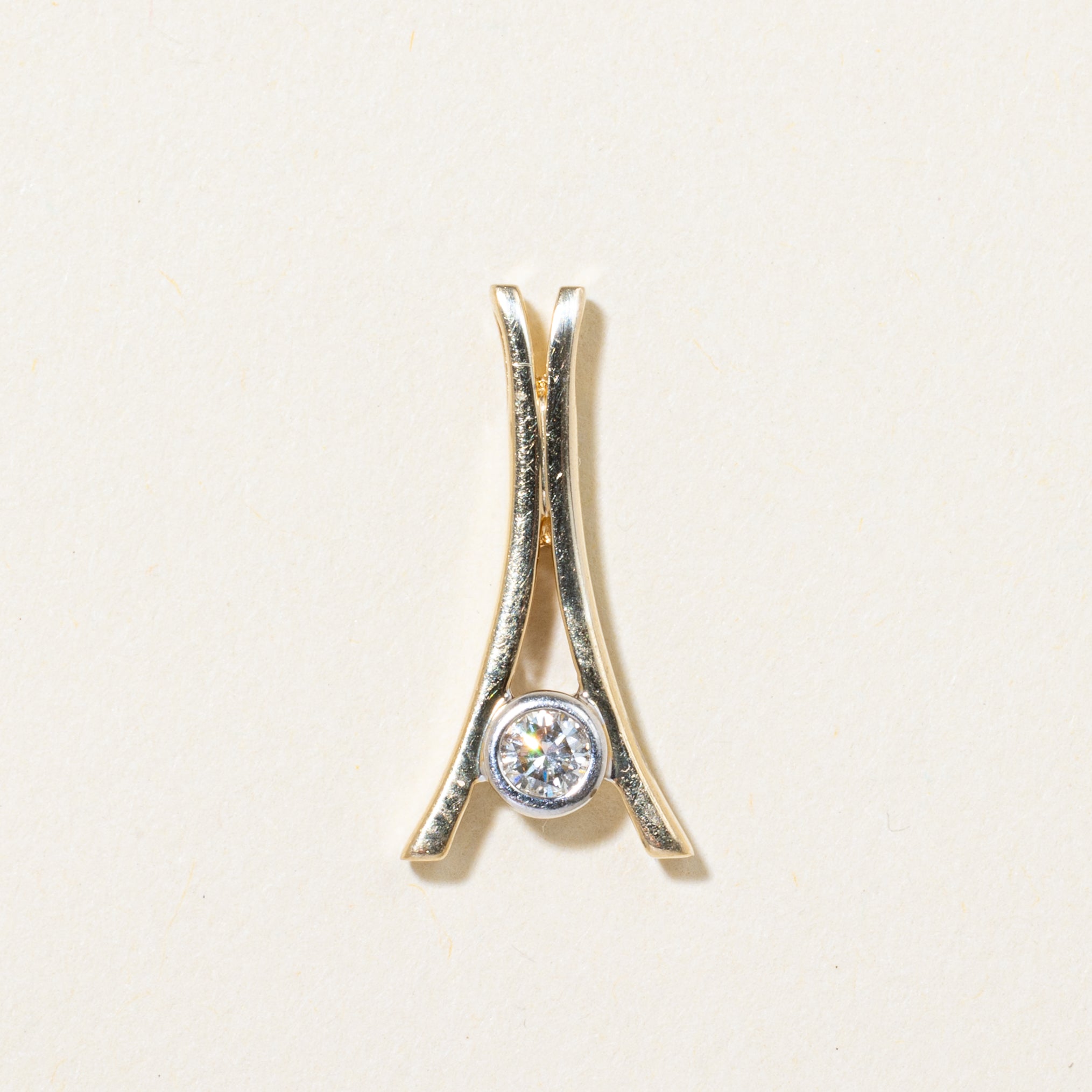 Bezel Set Diamond Drop Pendant | 0.09ct
