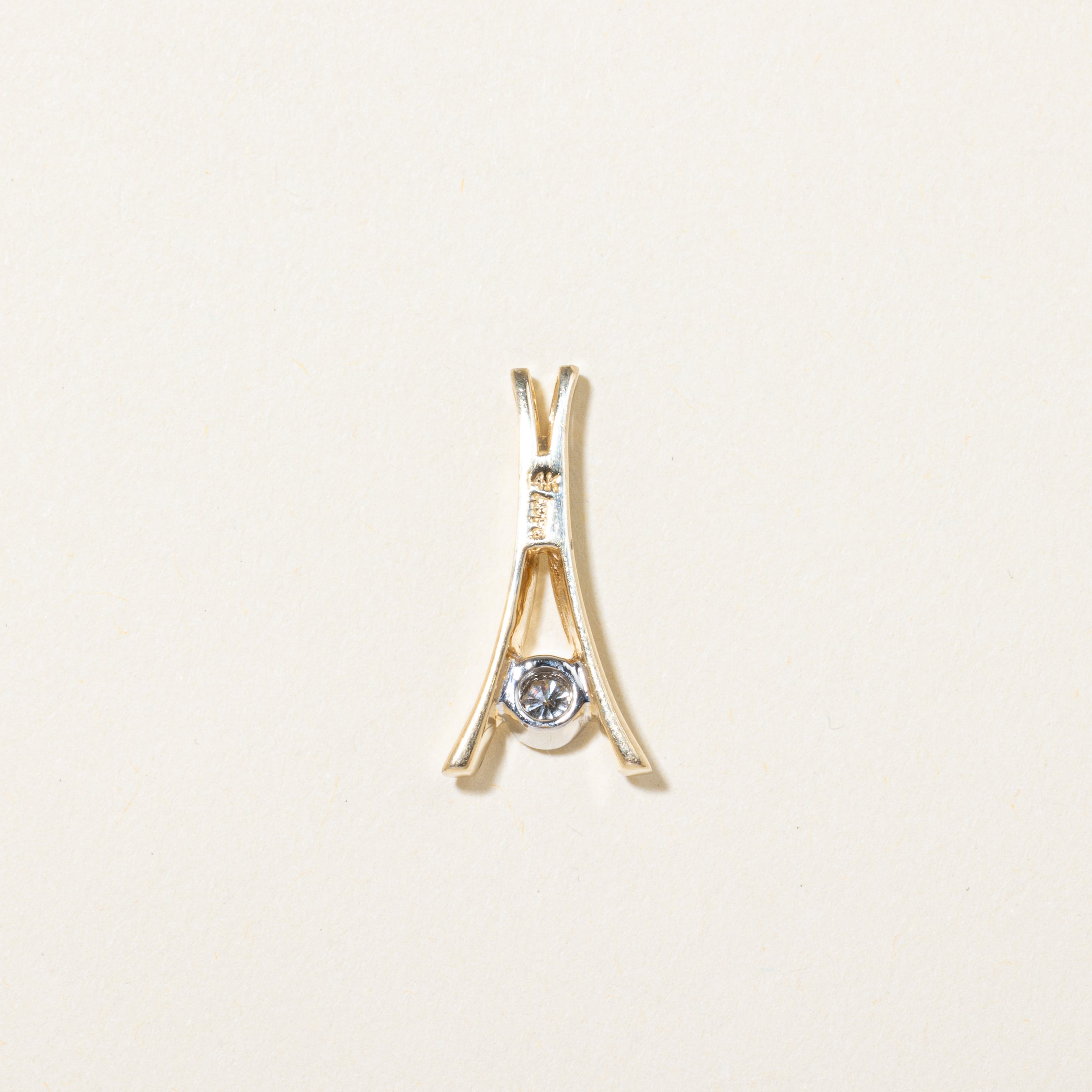 Bezel Set Diamond Drop Pendant | 0.09ct