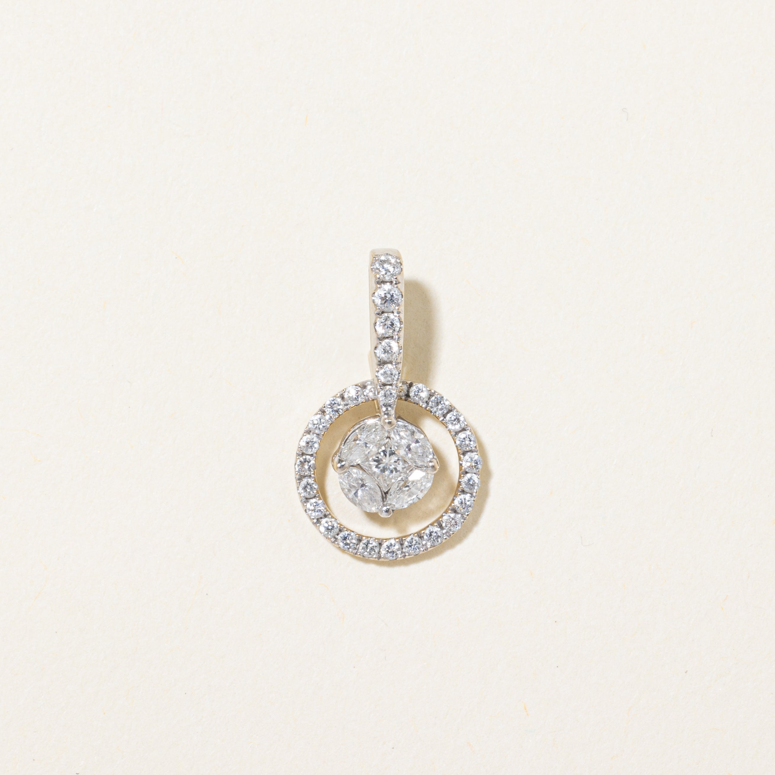Diamond Circle Open Halo Pendant | 0.40ctw
