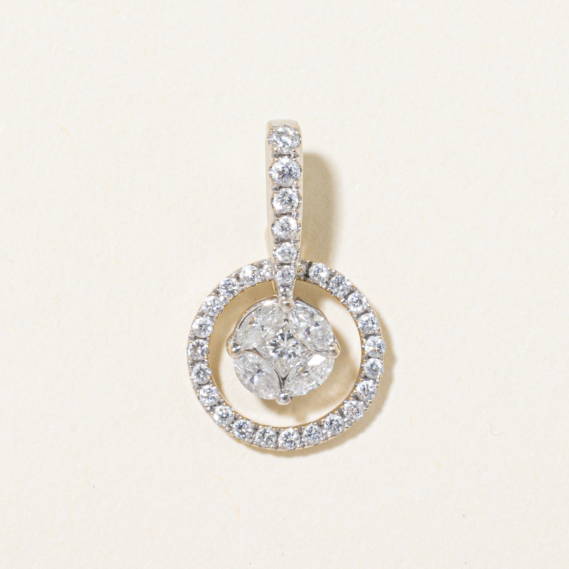 Diamond Circle Open Halo Pendant | 0.40ctw