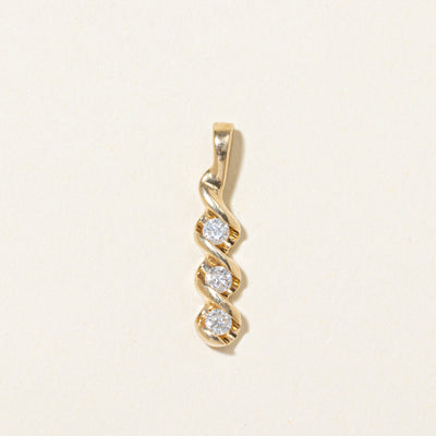 Three Stone Diamond Drop Pendant | 0.23ctw