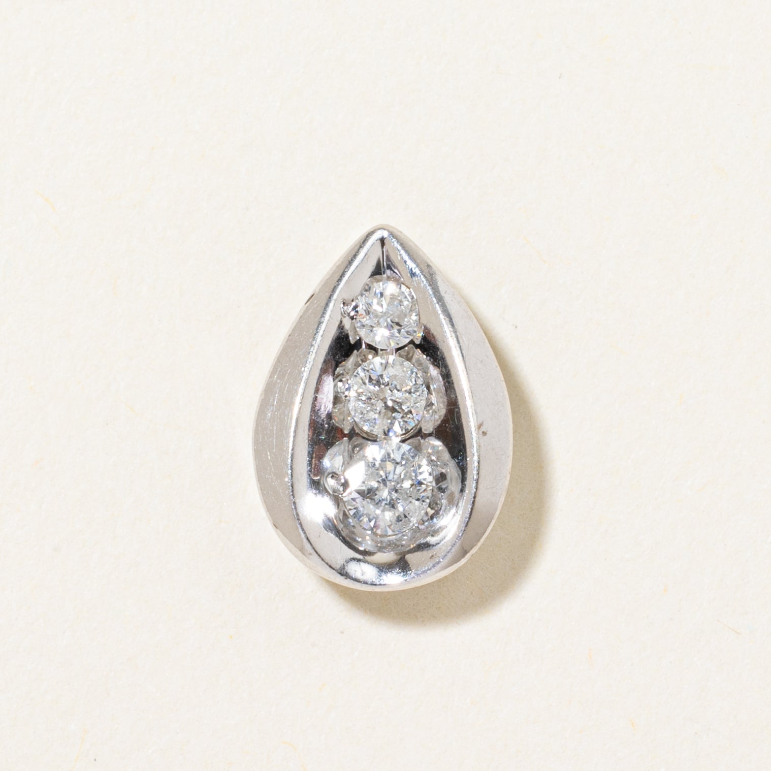 Three Stone Diamond Pear Shaped Pendant | 0.25ctw