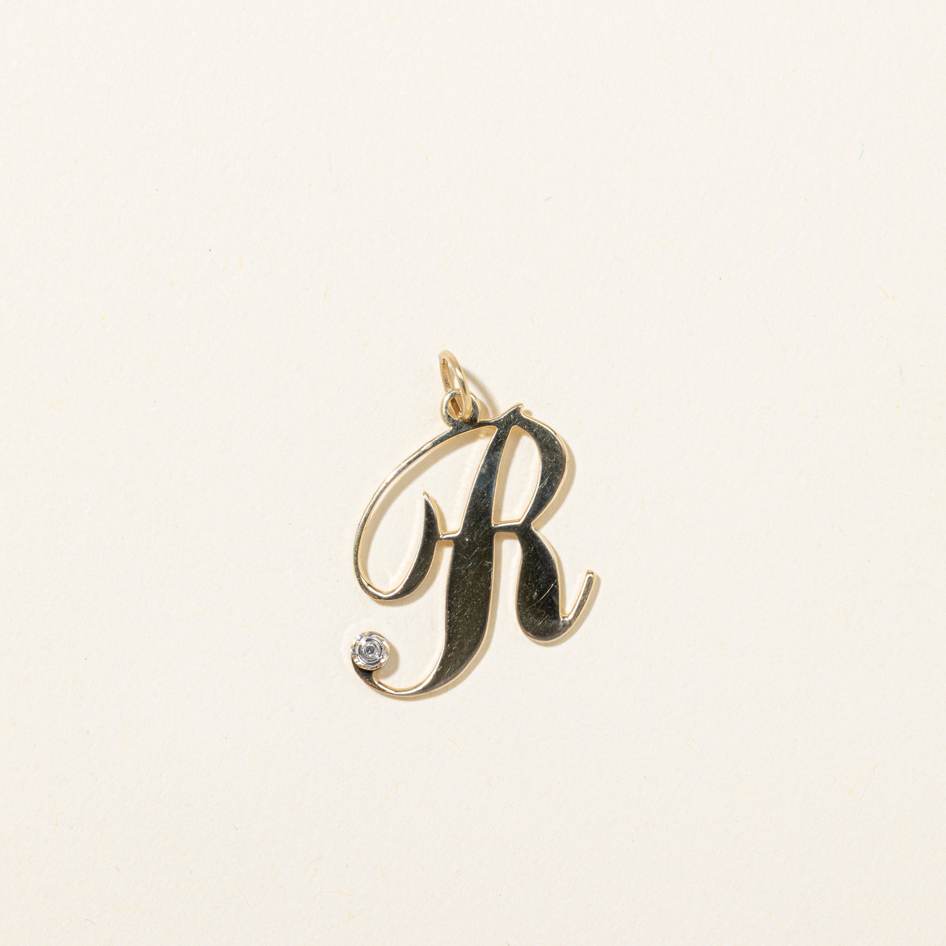 Diamond "R" Initial Pendant | 0.005ct