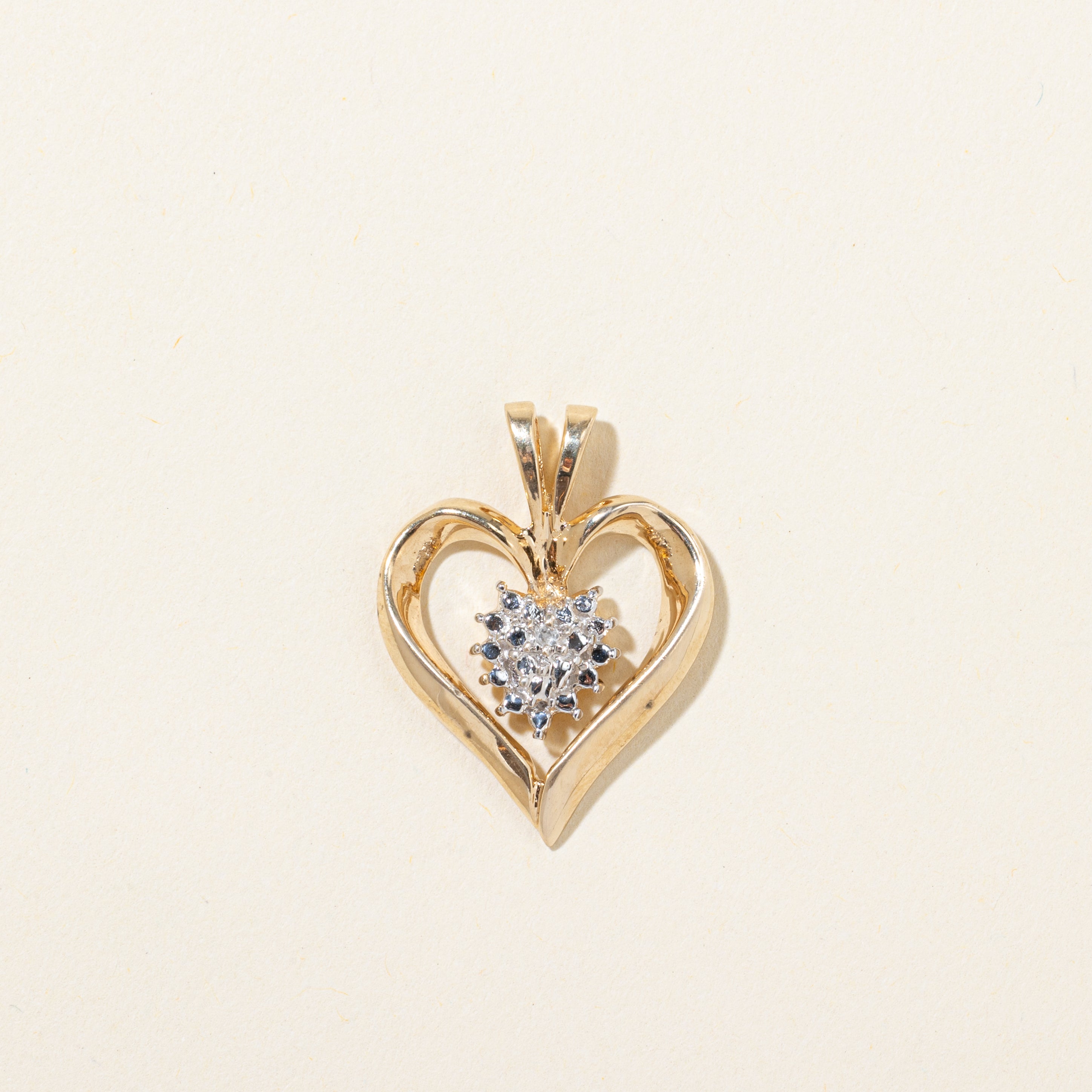 Diamond Open Heart Pendant | 0.01ct