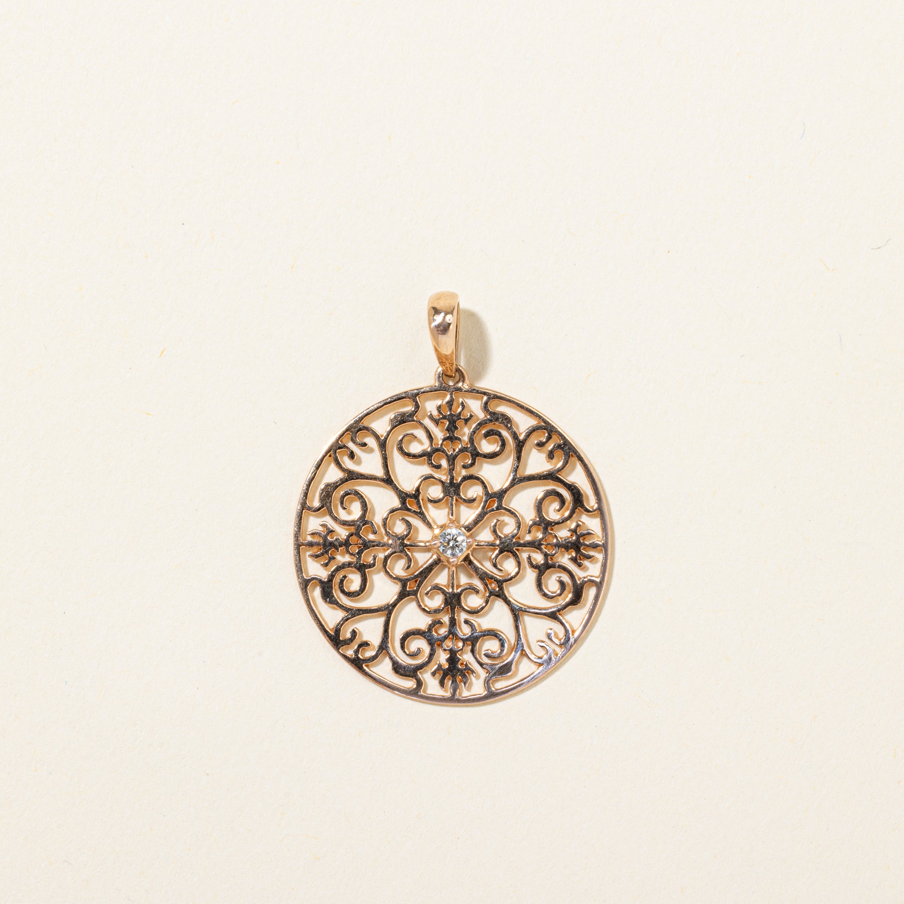 Diamond Lattice Circle Pendant | 0.04ct