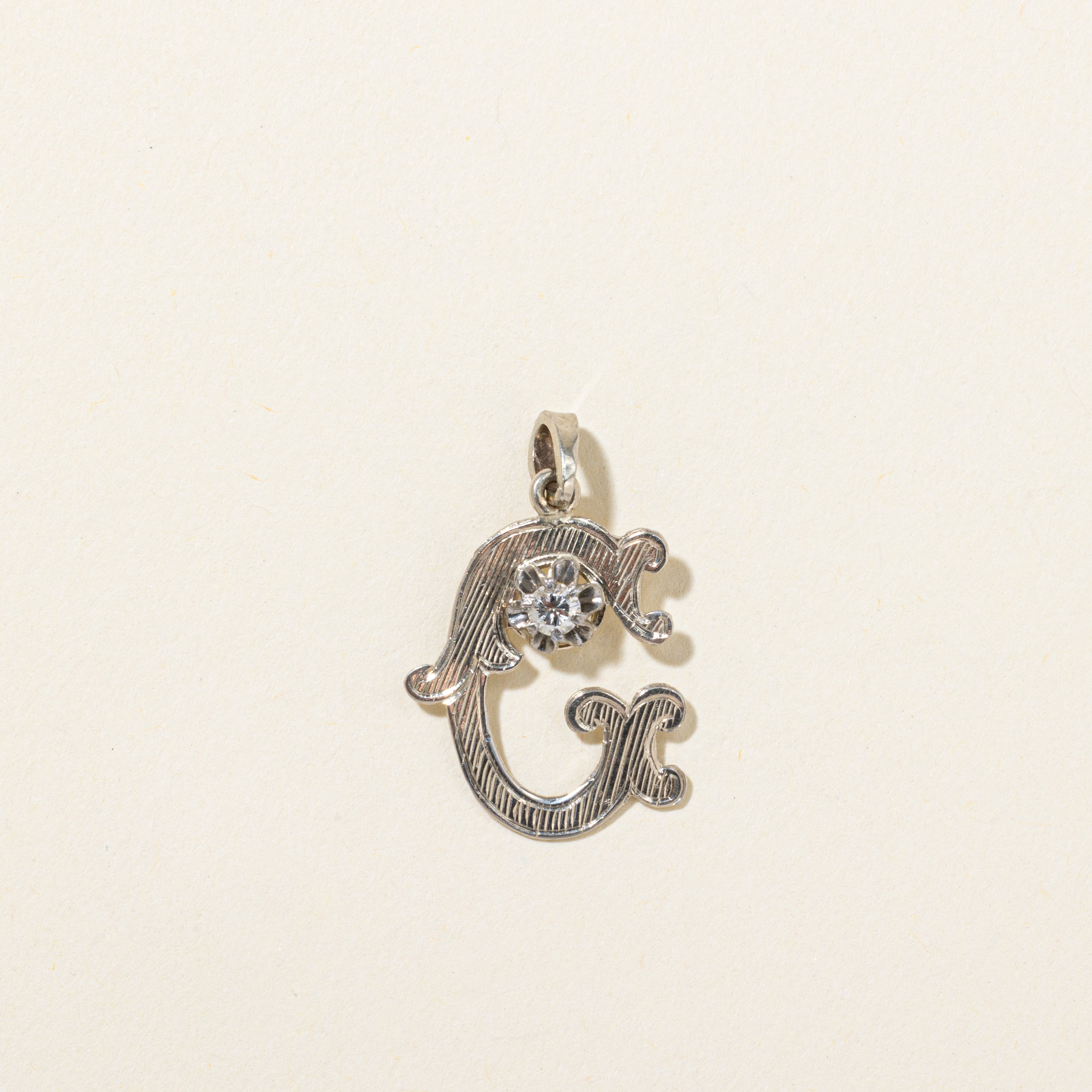 Diamond "C" Initial Pendant | 0.08ct
