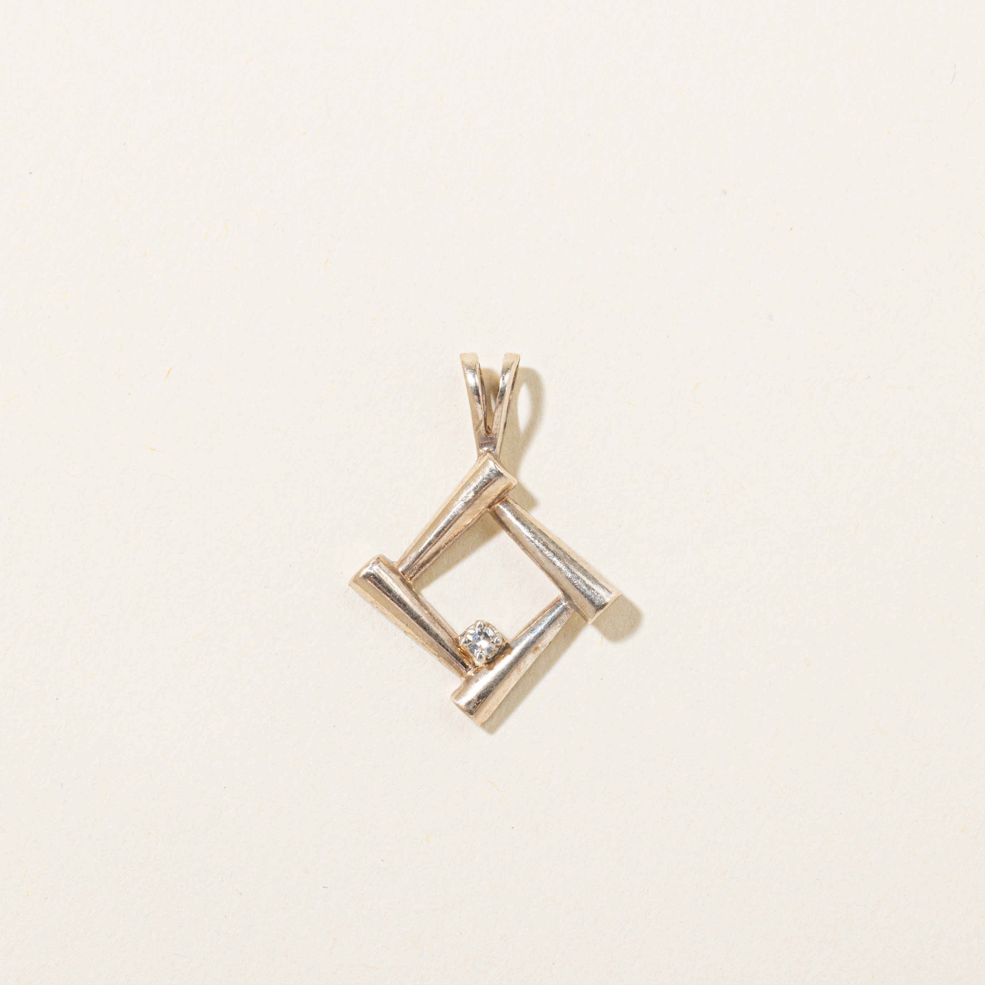 Diamond Open Rhombus Pendant | 0.02ct