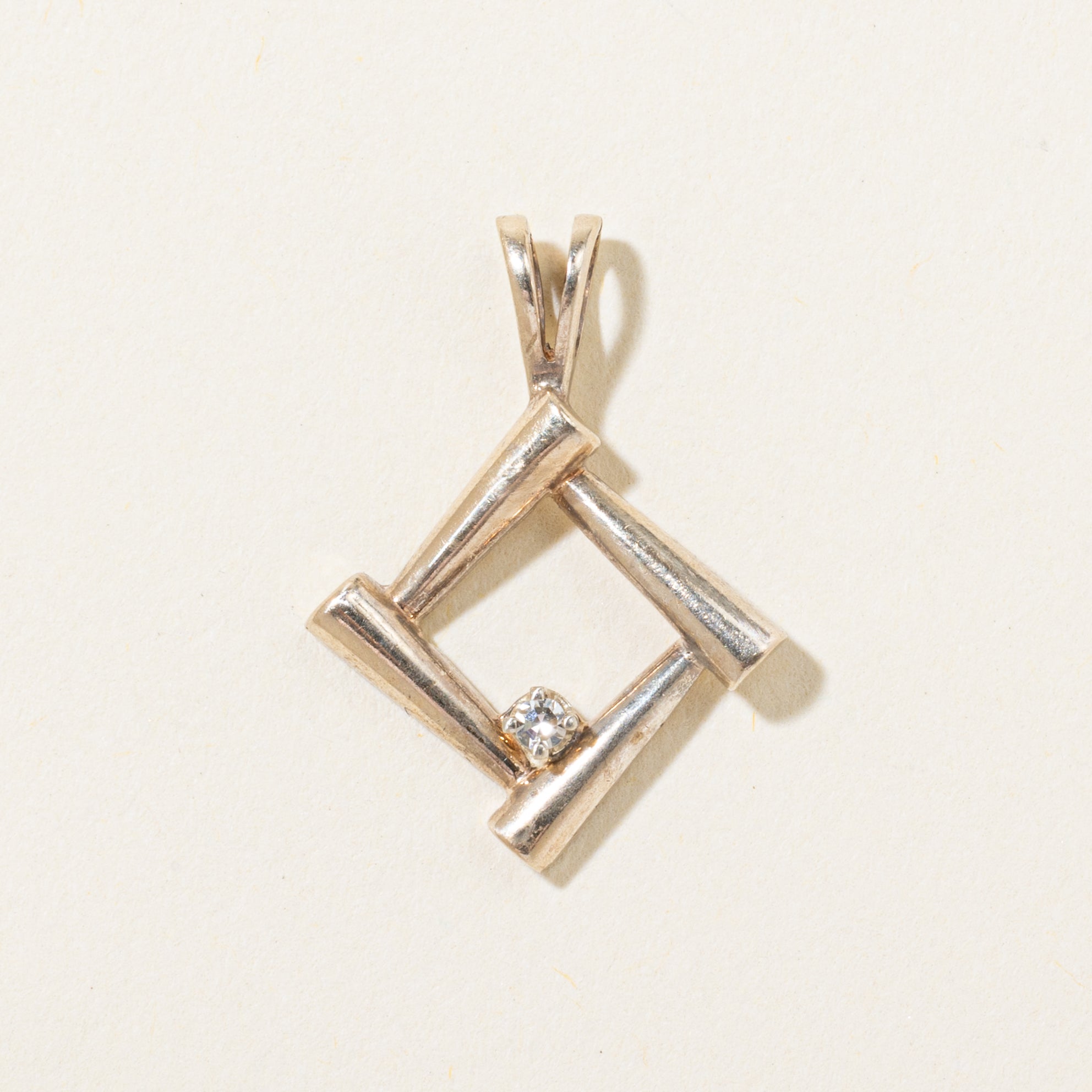 Diamond Open Rhombus Pendant | 0.02ct
