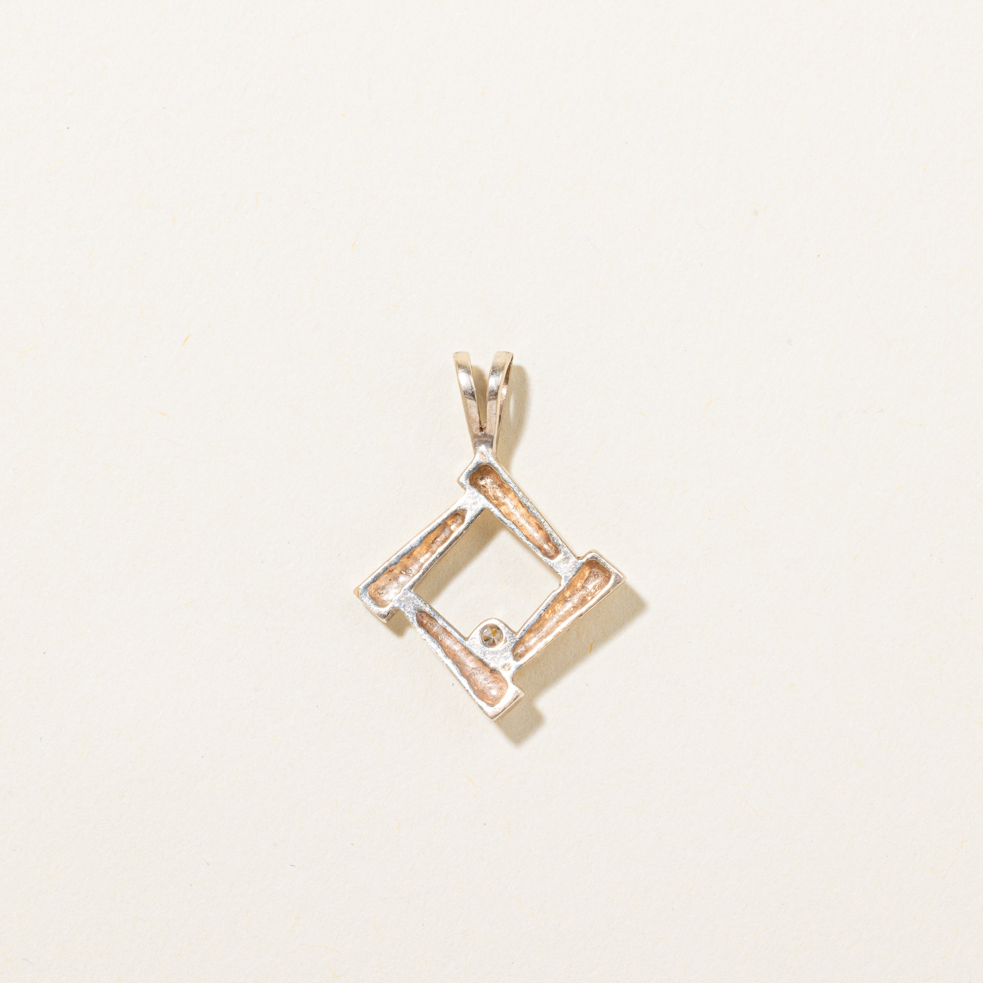 Diamond Open Rhombus Pendant | 0.02ct